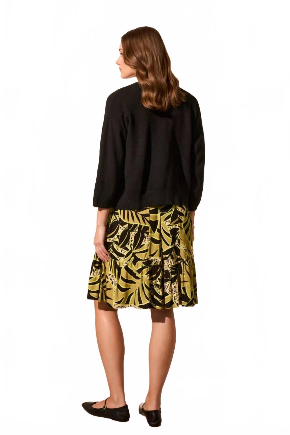 Cotton Curved Cocoon Cardigan In Black