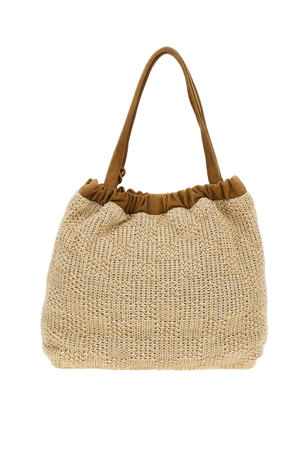 Beige Cristina Raffia Shoulder Bag