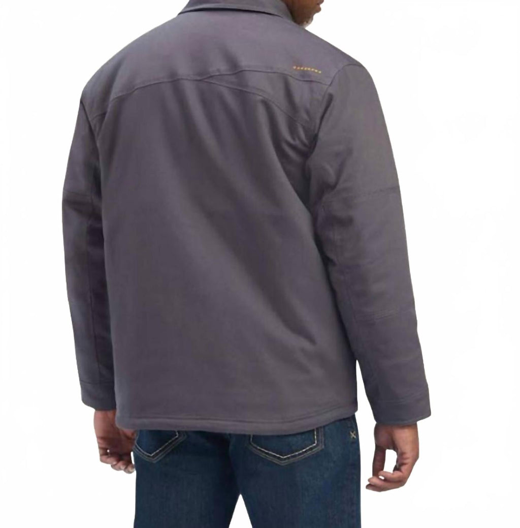 Men's Dura Canvas Sherpa Lined Coat In Grey