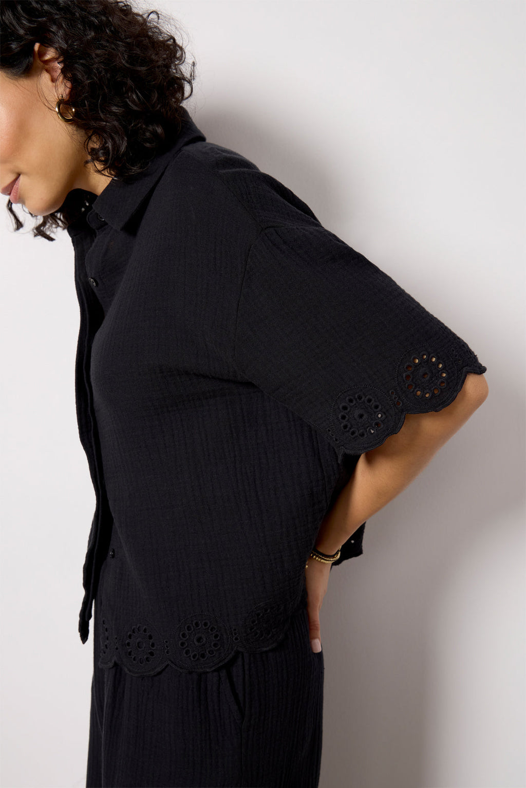 Women's Eden Gauze Eyelet Top