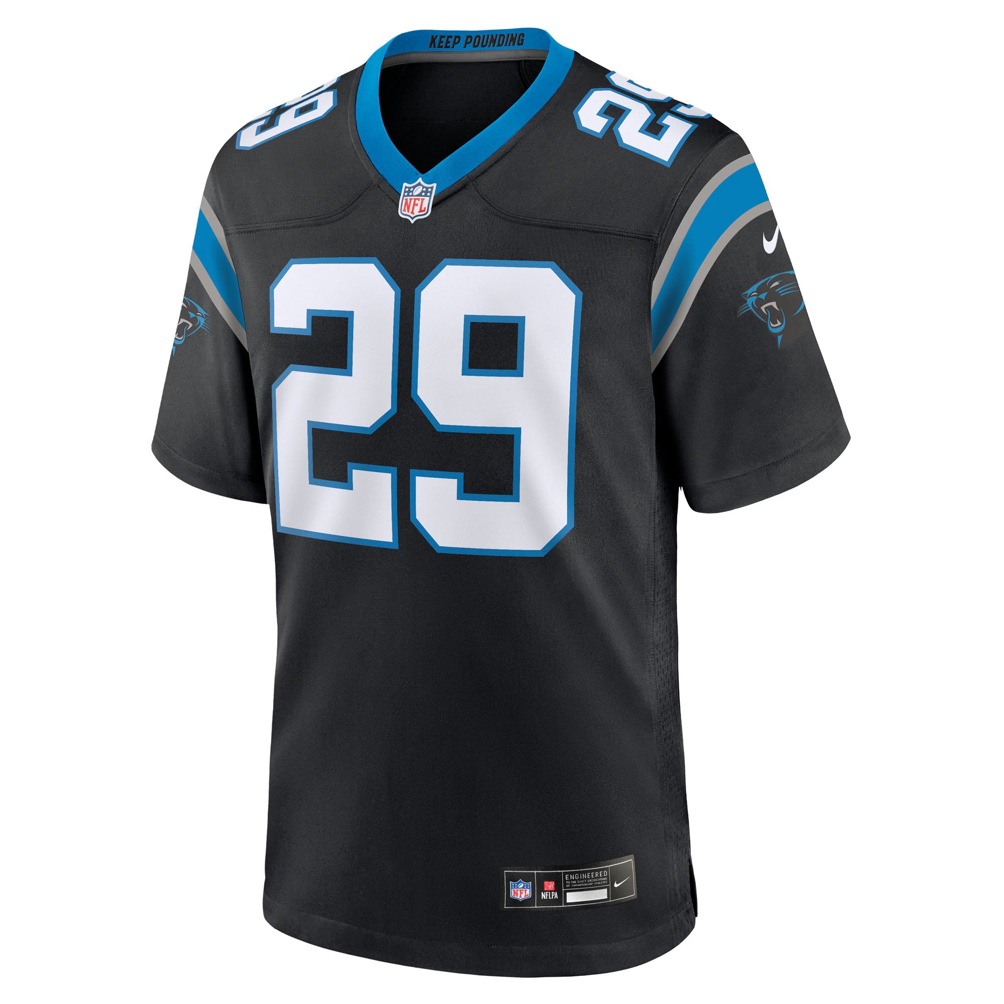 Carolina Panthers Akayleb Evans Black Team Game Jersey