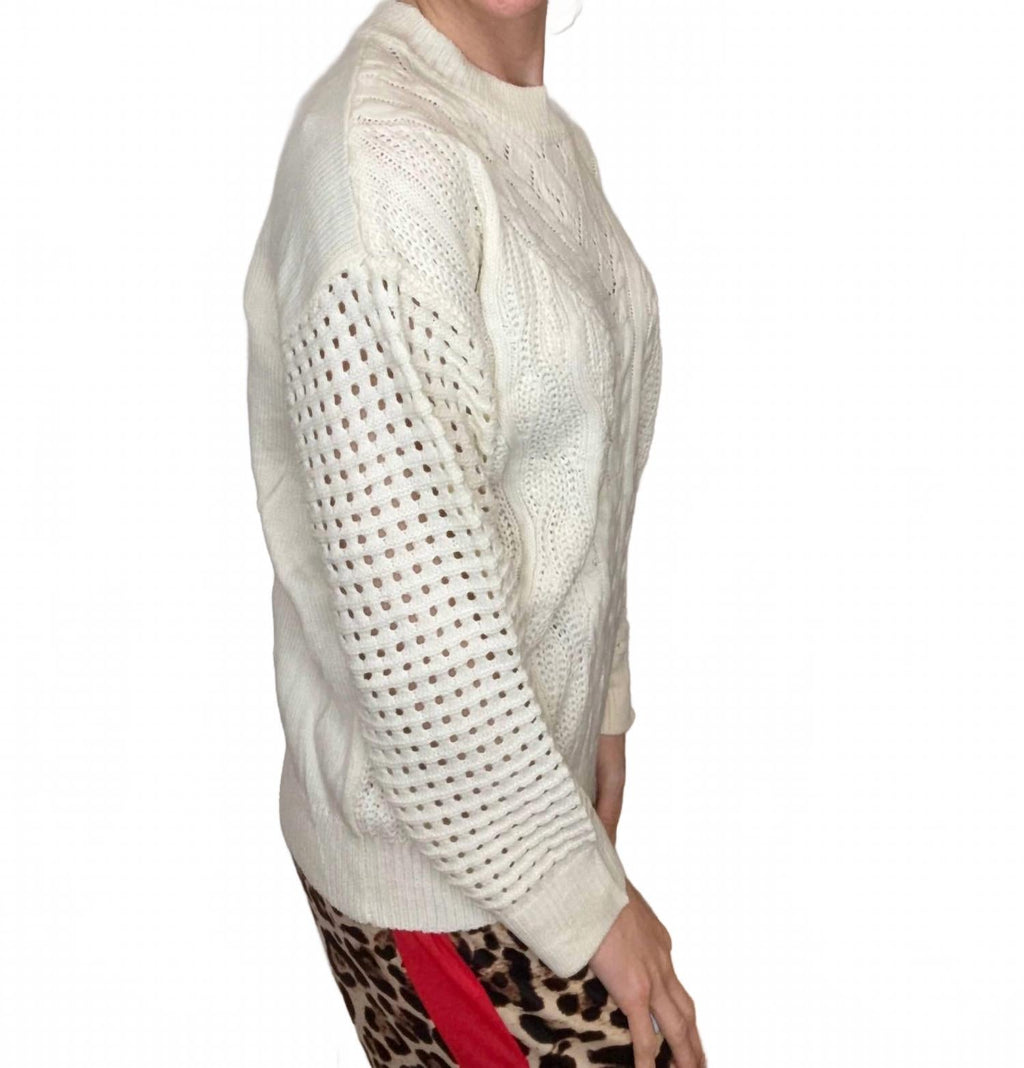 Jasmine Open Knit Sweater In Ivory