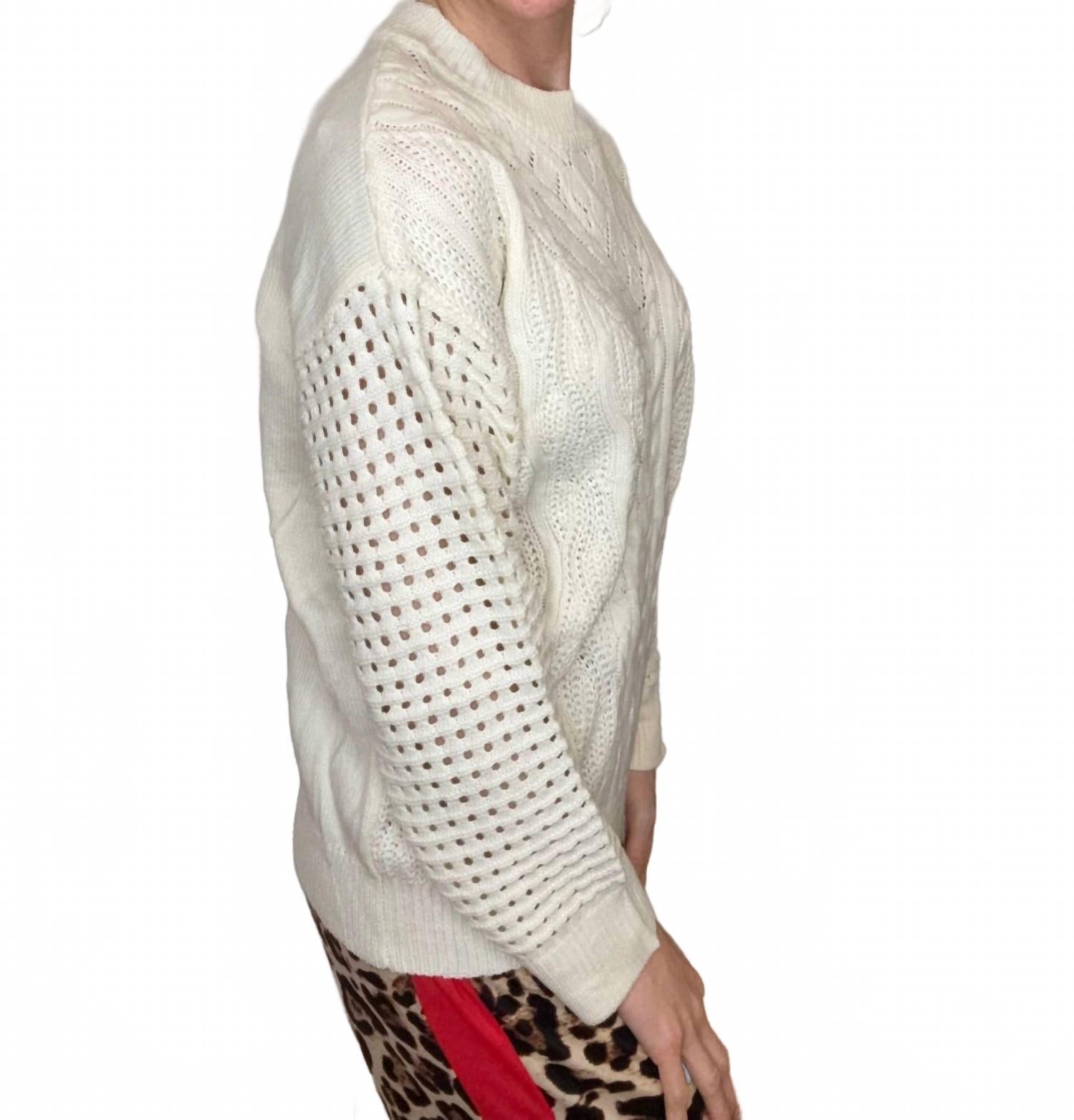 Jasmine Open Knit Sweater In Ivory