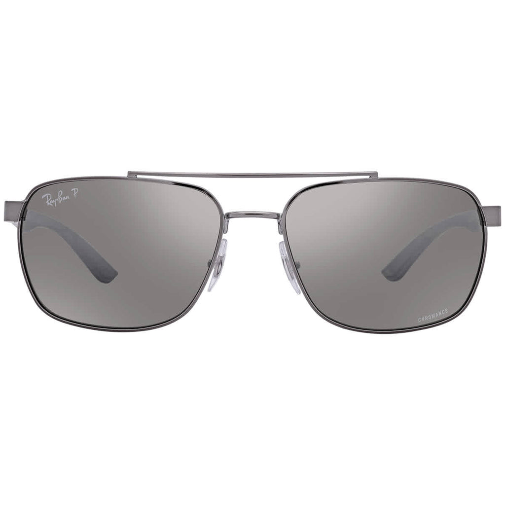 Ray Ban Polarized Grey Chromance Rectangular Men's Sunglasses RB3701 004/5J 59