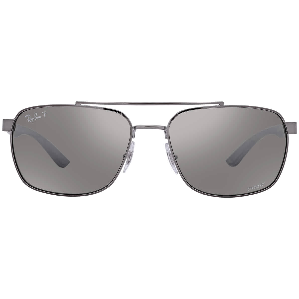 Ray Ban Polarized Grey Chromance Rectangular Men's Sunglasses RB3701 004/5J 59