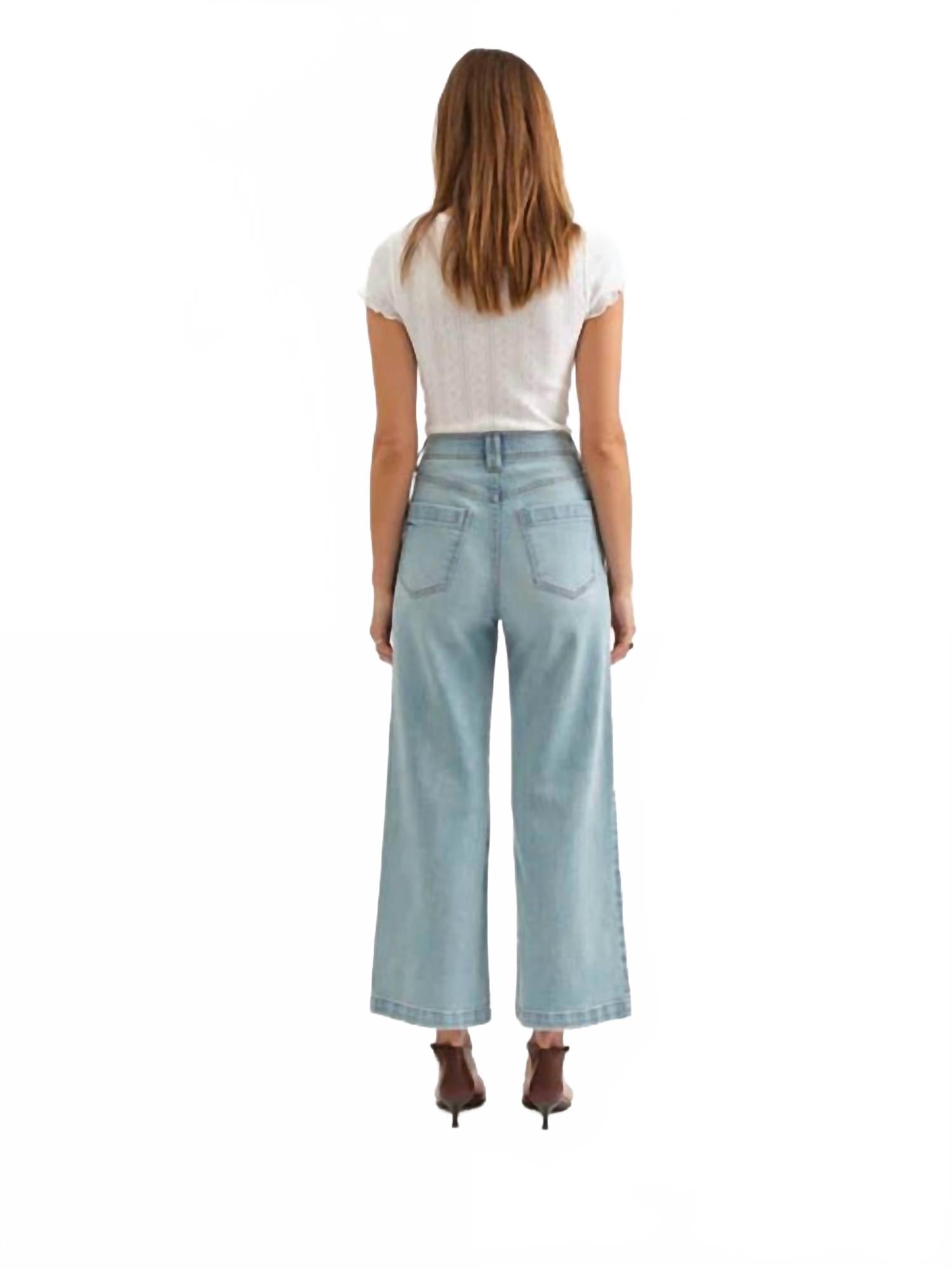 Valley Girl High Rise Wide Leg Ankle Jeans In Romcom