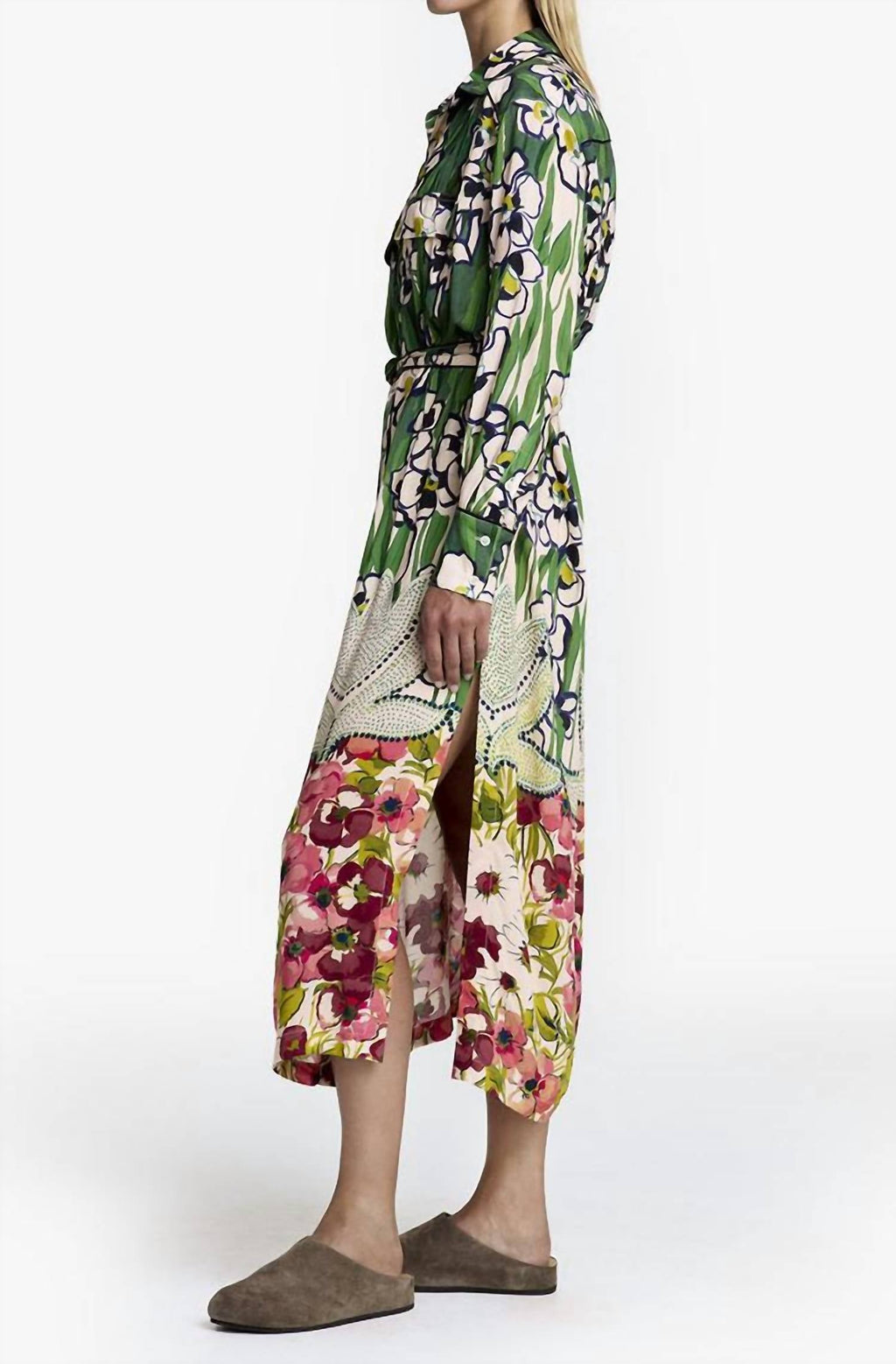 Tailored Shirt Dress In Garden Floral
