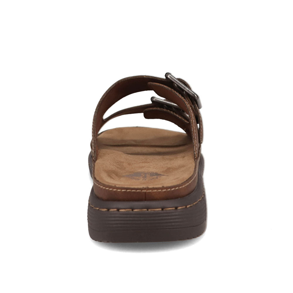 Dockers Mens Santorini Tumbled Full Grain Open Toe Buckle Sandal Slide