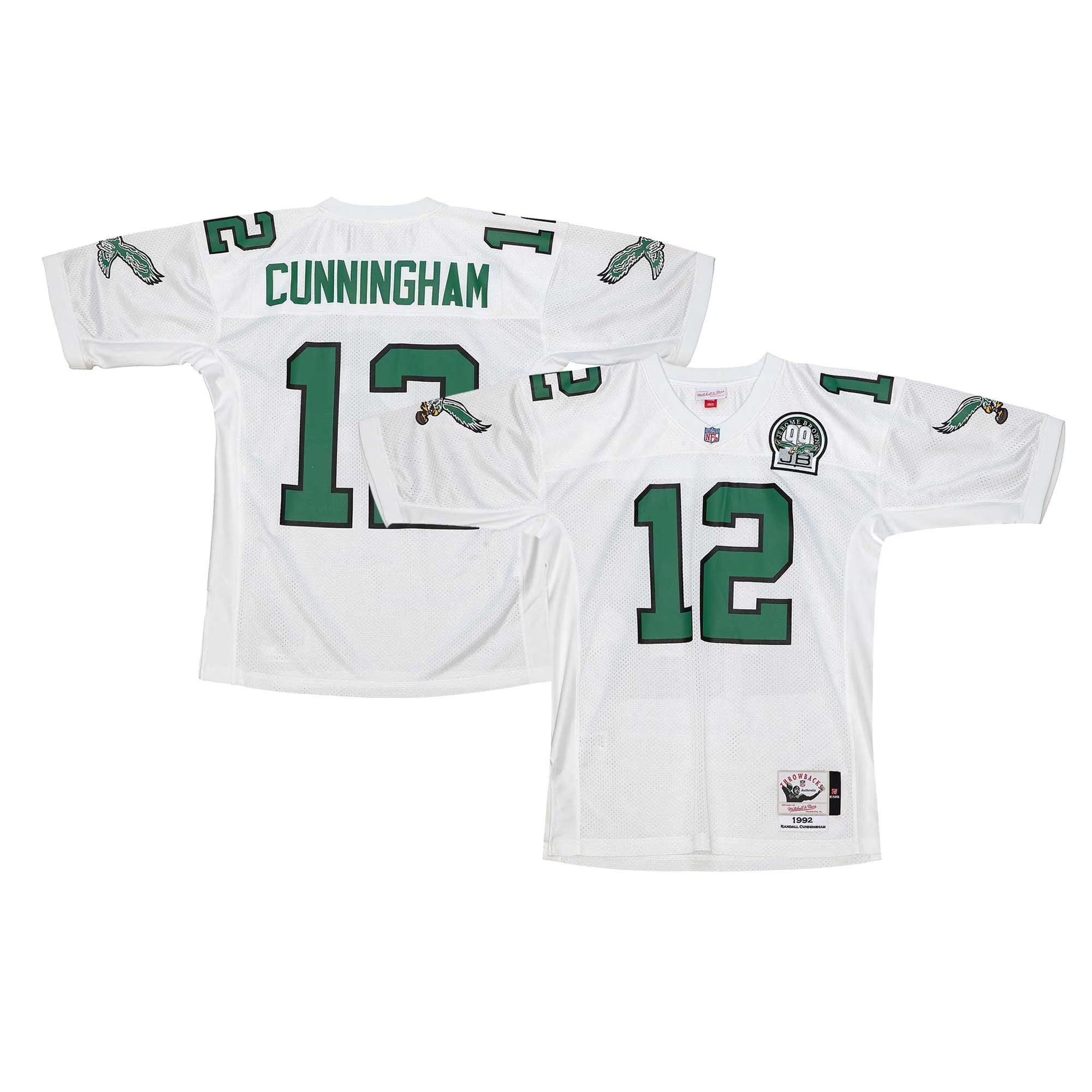 Philadelphia Eagles 1992 Randall Cunningham Mitchell & Ness White Authentic Throwback Retired Player Jersey