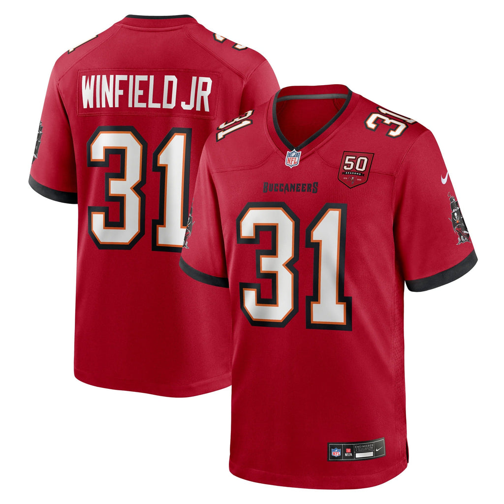 Tampa Bay Buccaneers Antoine Winfield Jr. Red 50th Season Team Game Jersey