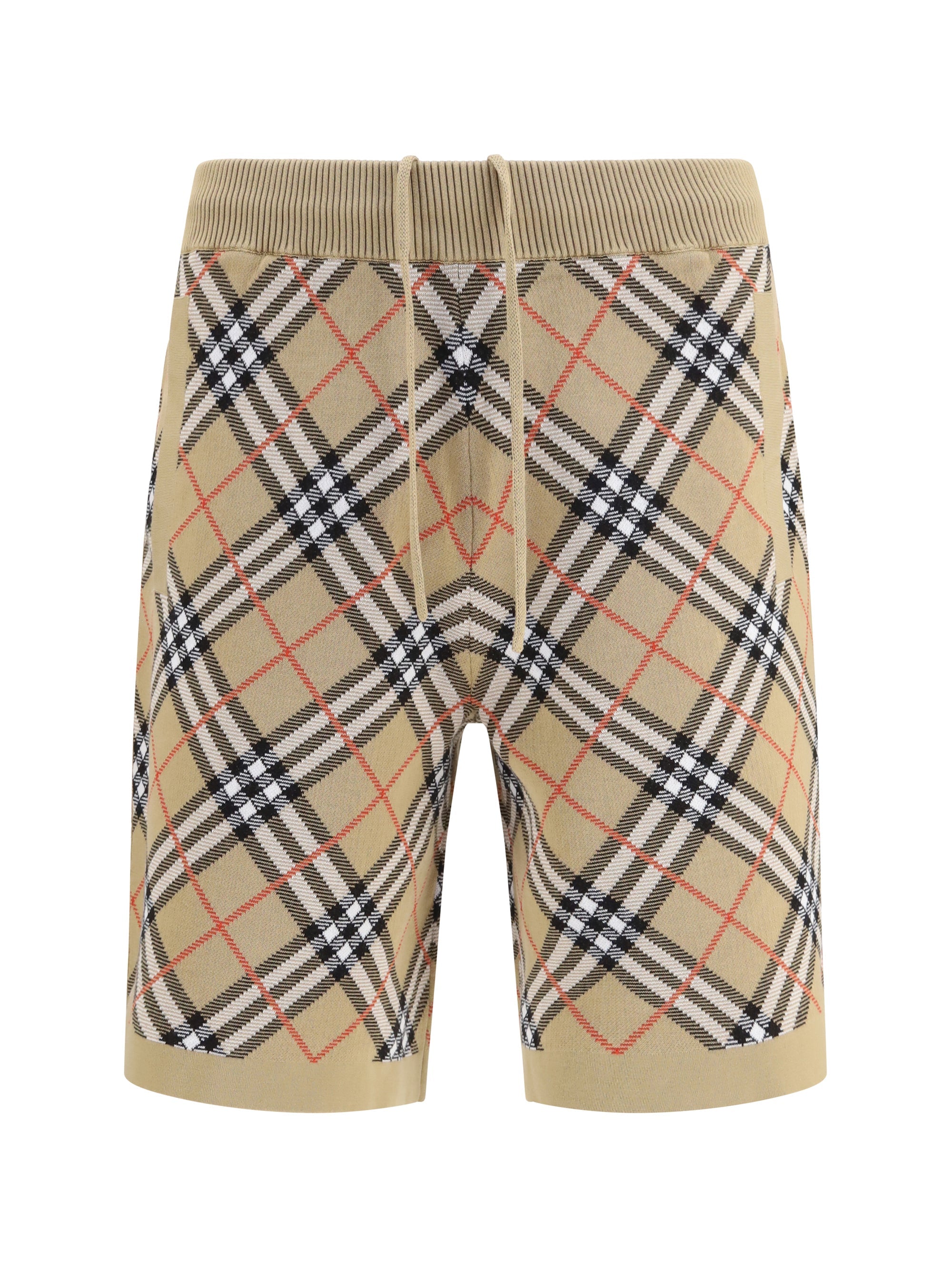 Burberry Men Check Cotton Blend Shorts