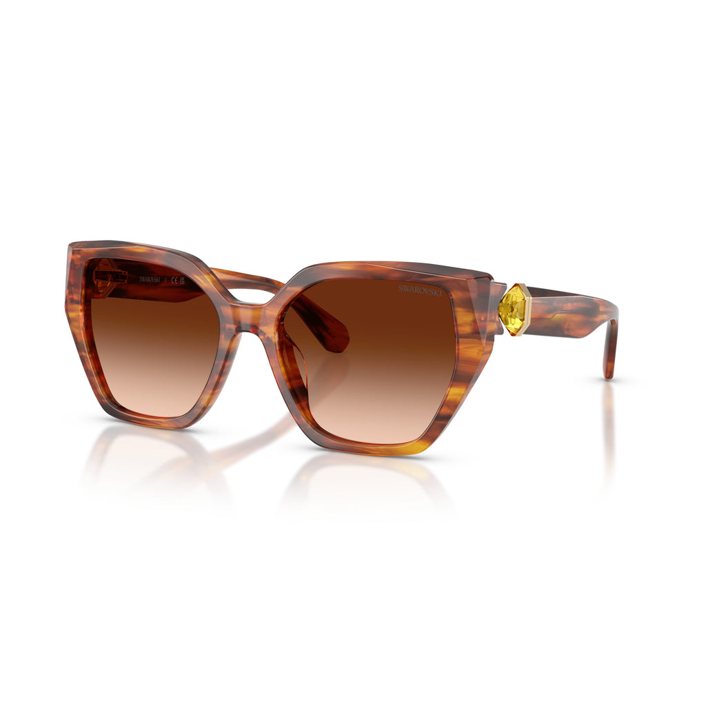 0Sk6044U Oversized Geometric Sunglasses with Tortoiseshell Acetate