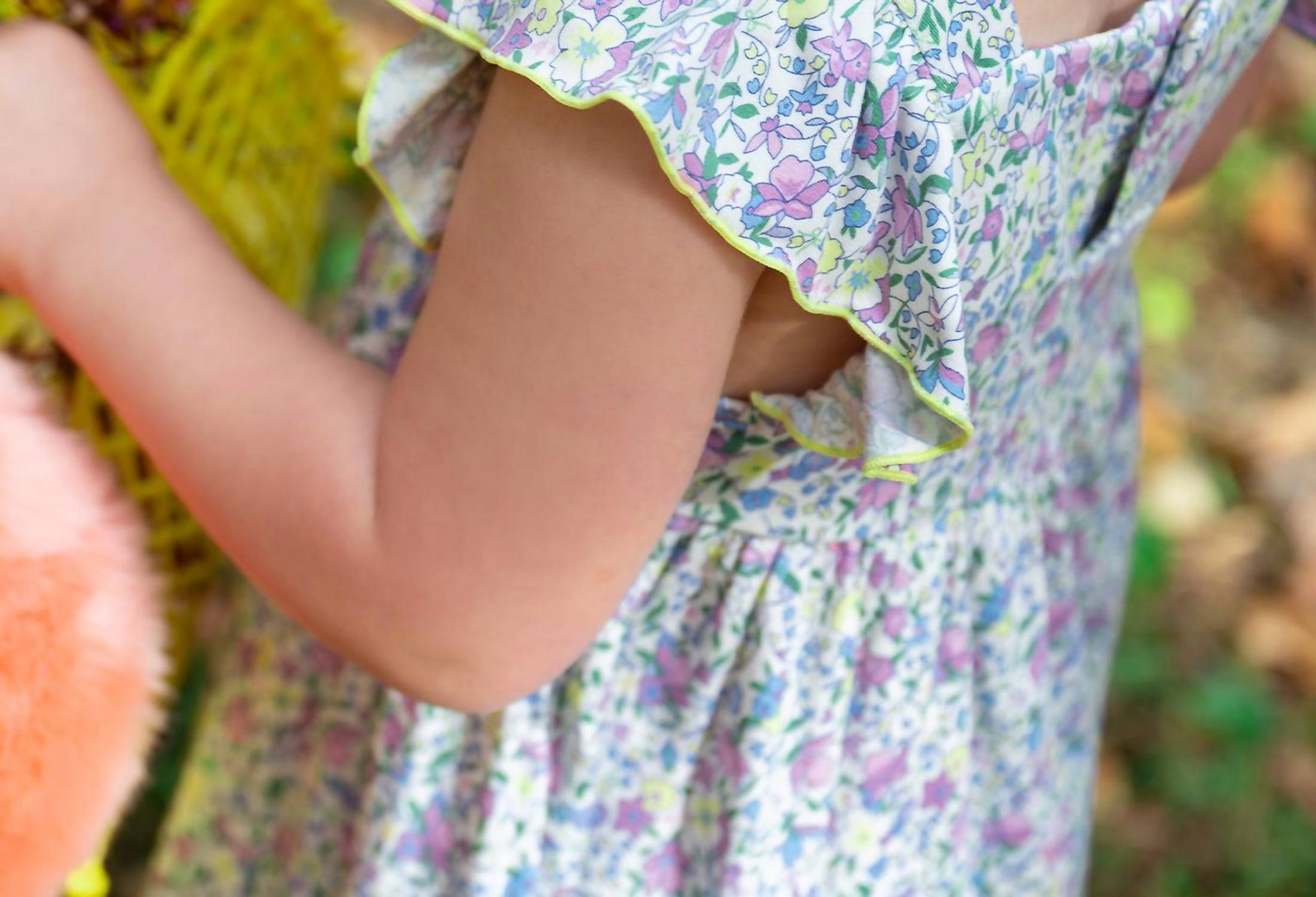 Square Neck Ruffle Sleeve Dress In Lavinia