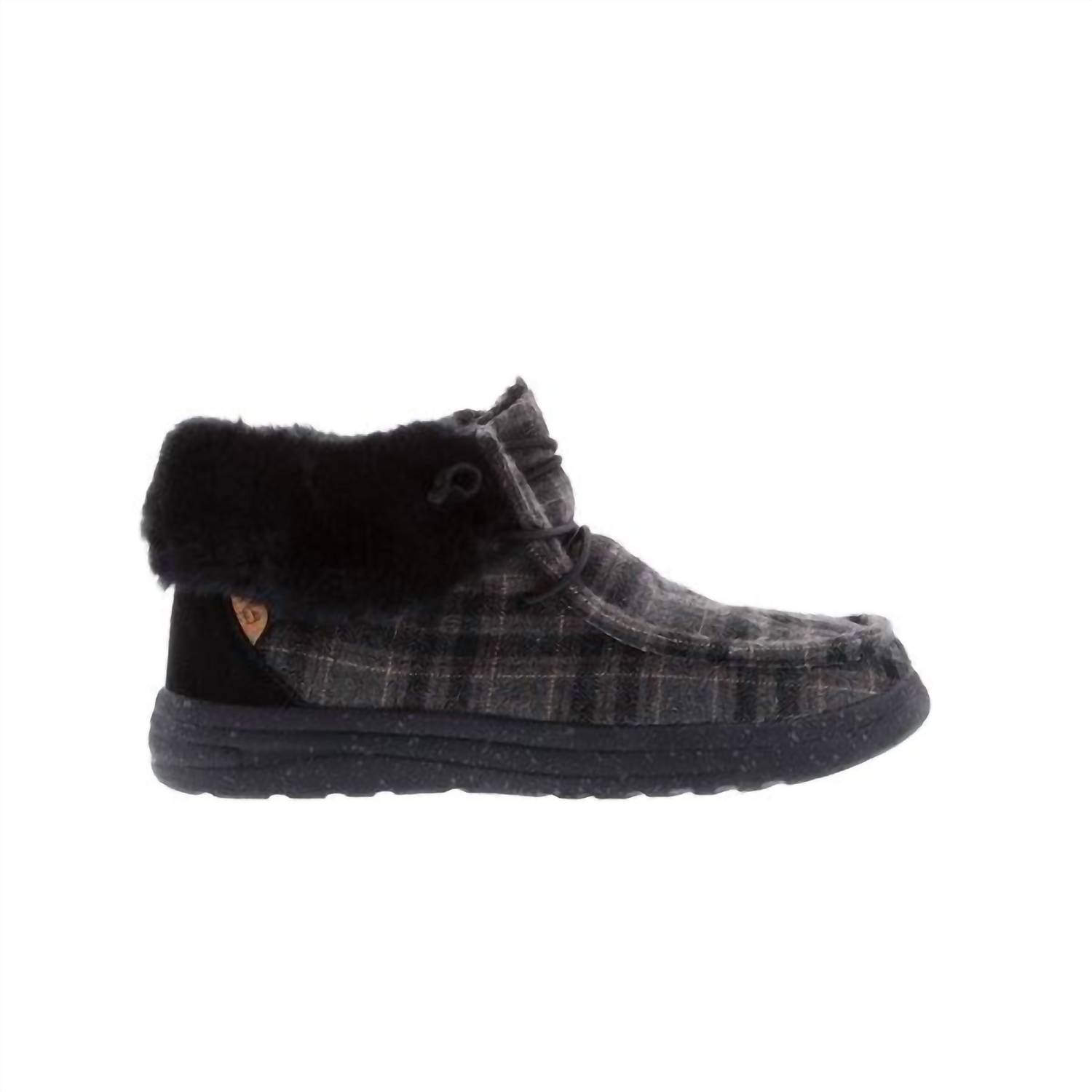 Women's Cassidy Winter Shoe In Charcoal Plaid