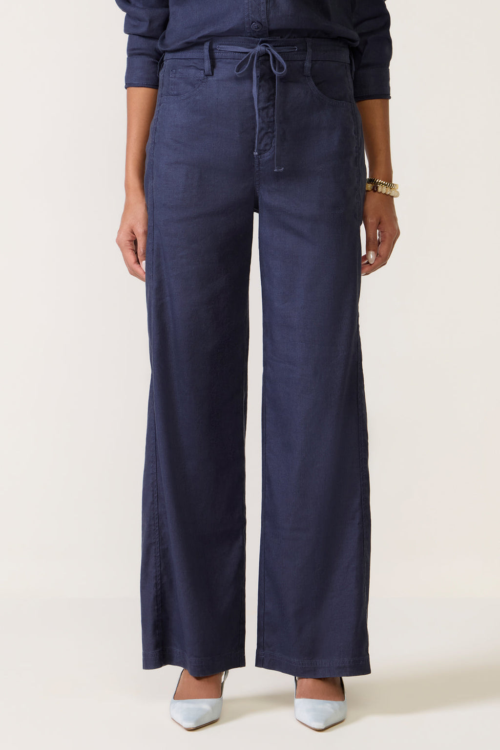 Women's Joelle Stretch Linen Trouser with Tie Waist Pants