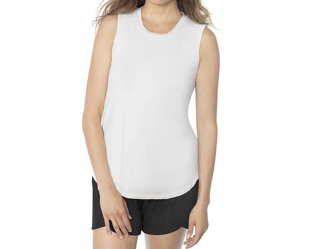 Bamboo Nursing & Maternity Tank Top In White