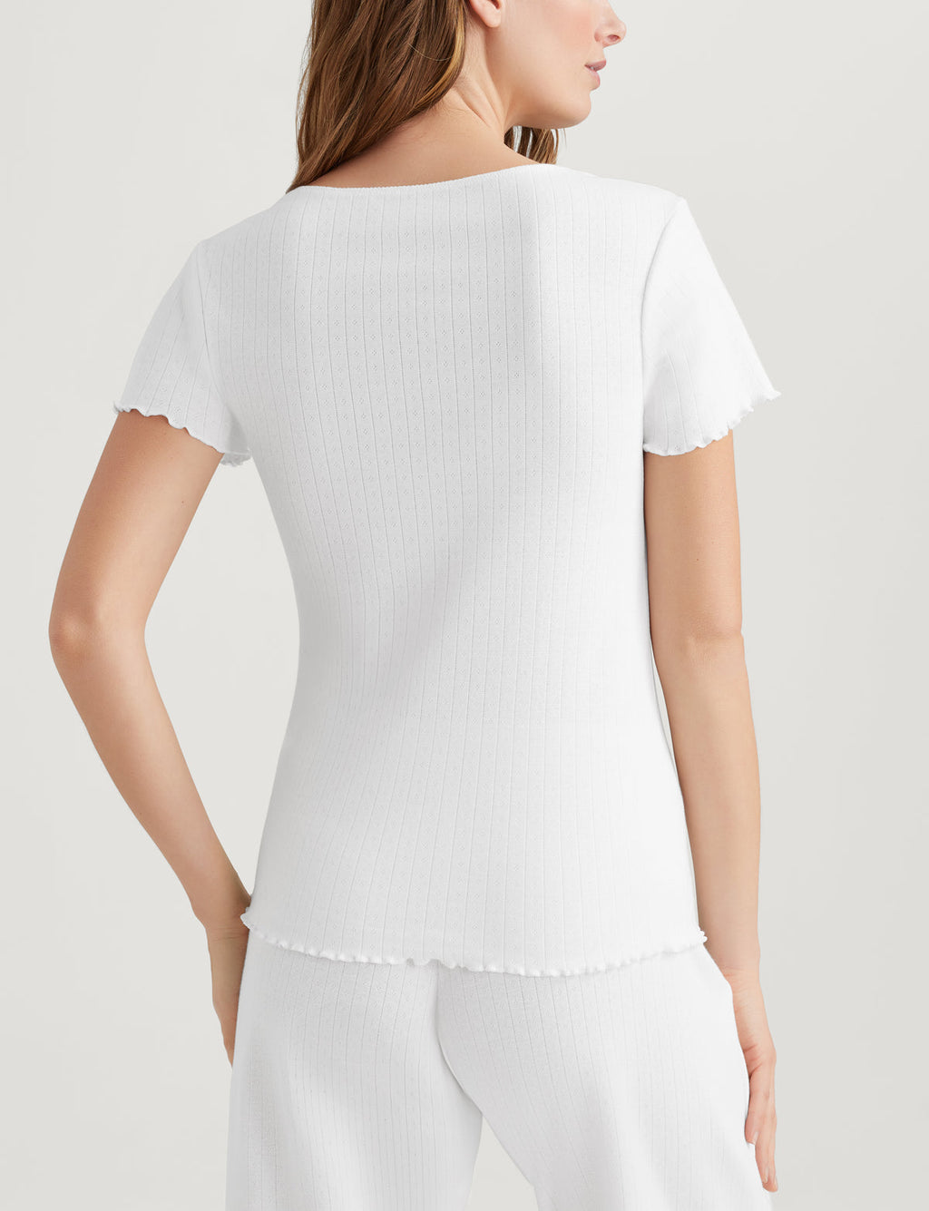 Women's Cotton Pointelle Rib T-Shirt