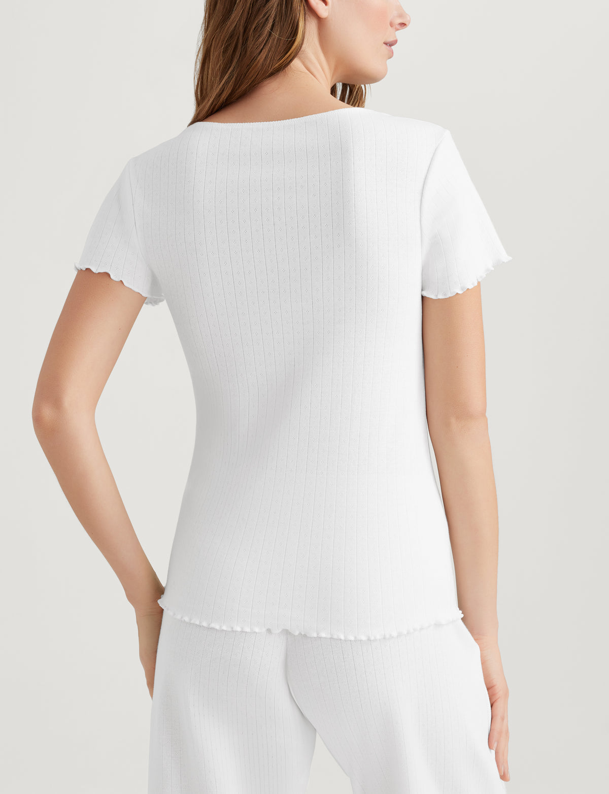 Women's Cotton Pointelle Rib T-Shirt
