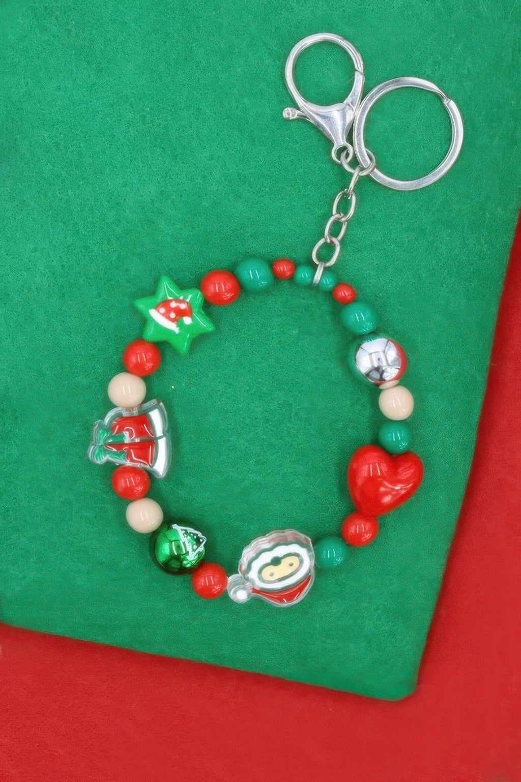 Festive Stretch Bracelet Keychain for Christmas