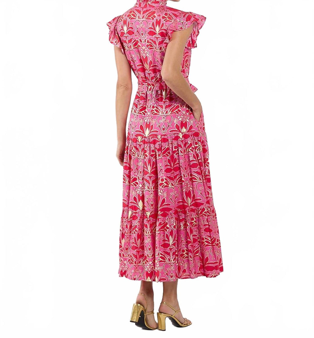 Marabella Midi Dress In Imperial Garden Coral