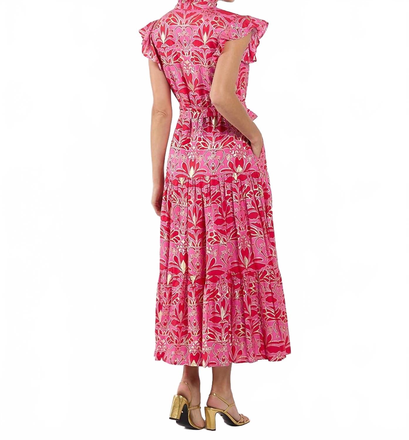 Marabella Midi Dress In Imperial Garden Coral