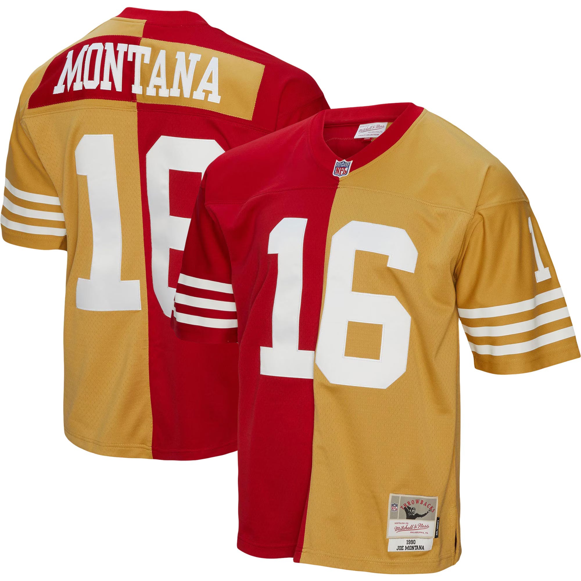 San Francisco 49ers Joe Montana Mitchell & Ness Scarlet/Gold 1990 Split Legacy Replica Jersey