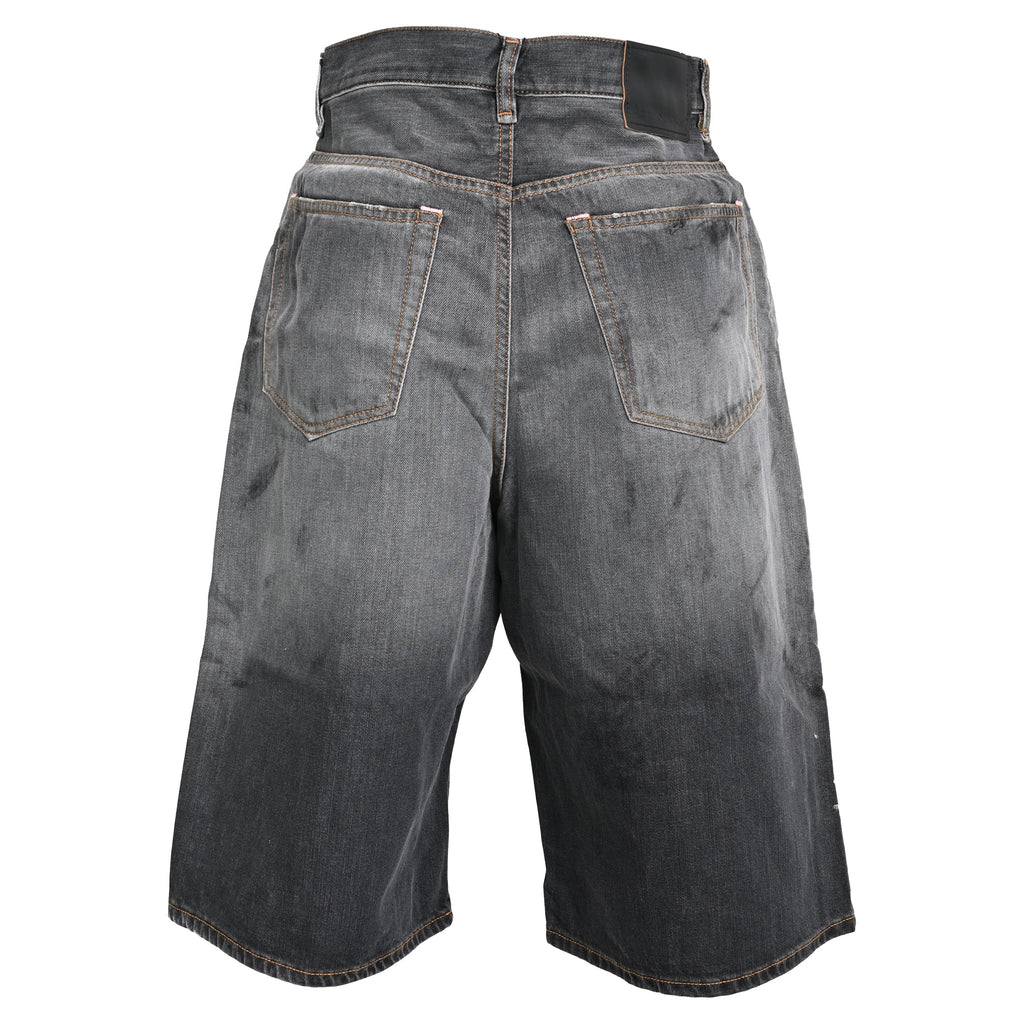 Acne Studios Distressed Faded Jorts in Black Cotton