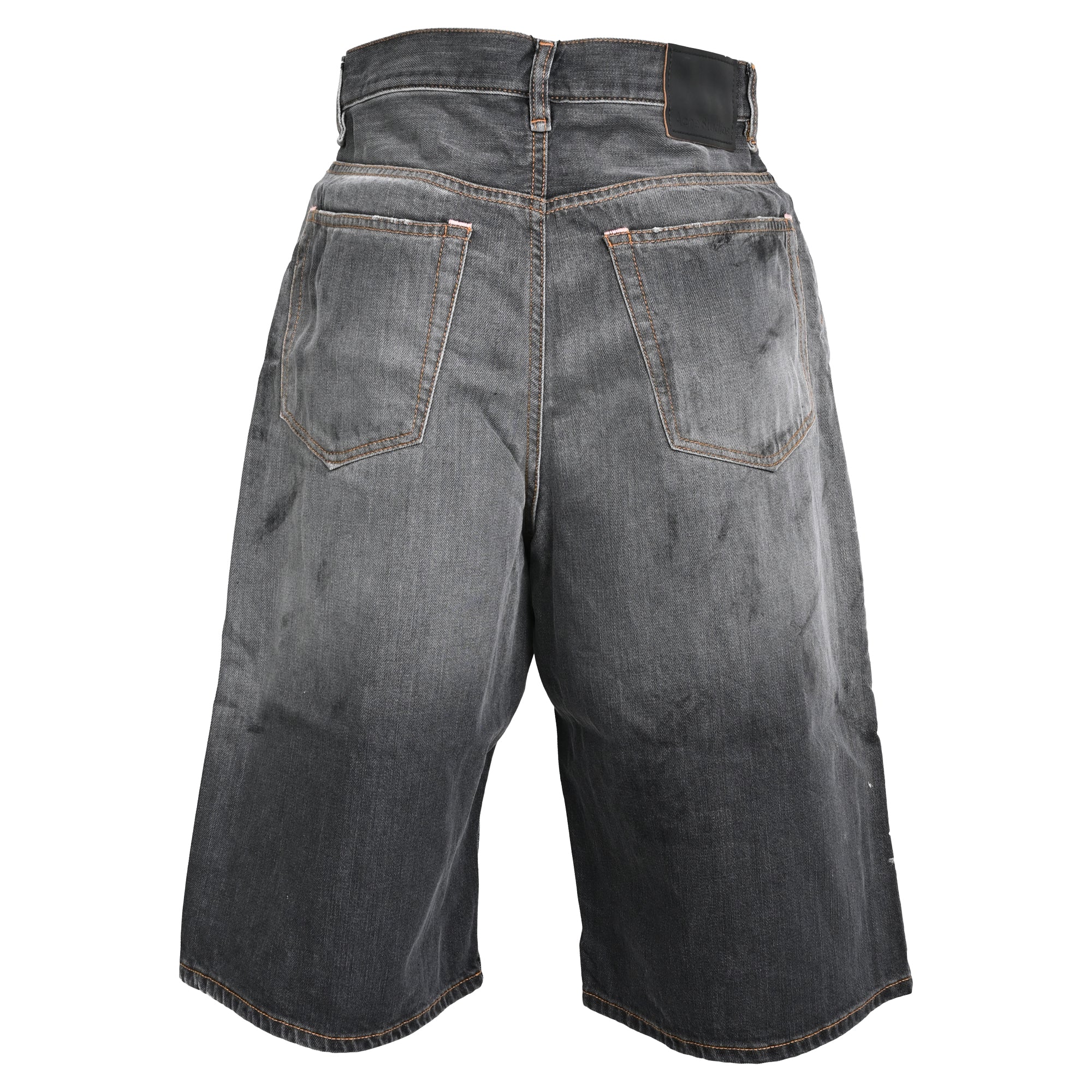 Acne Studios Distressed Faded Jorts in Black Cotton