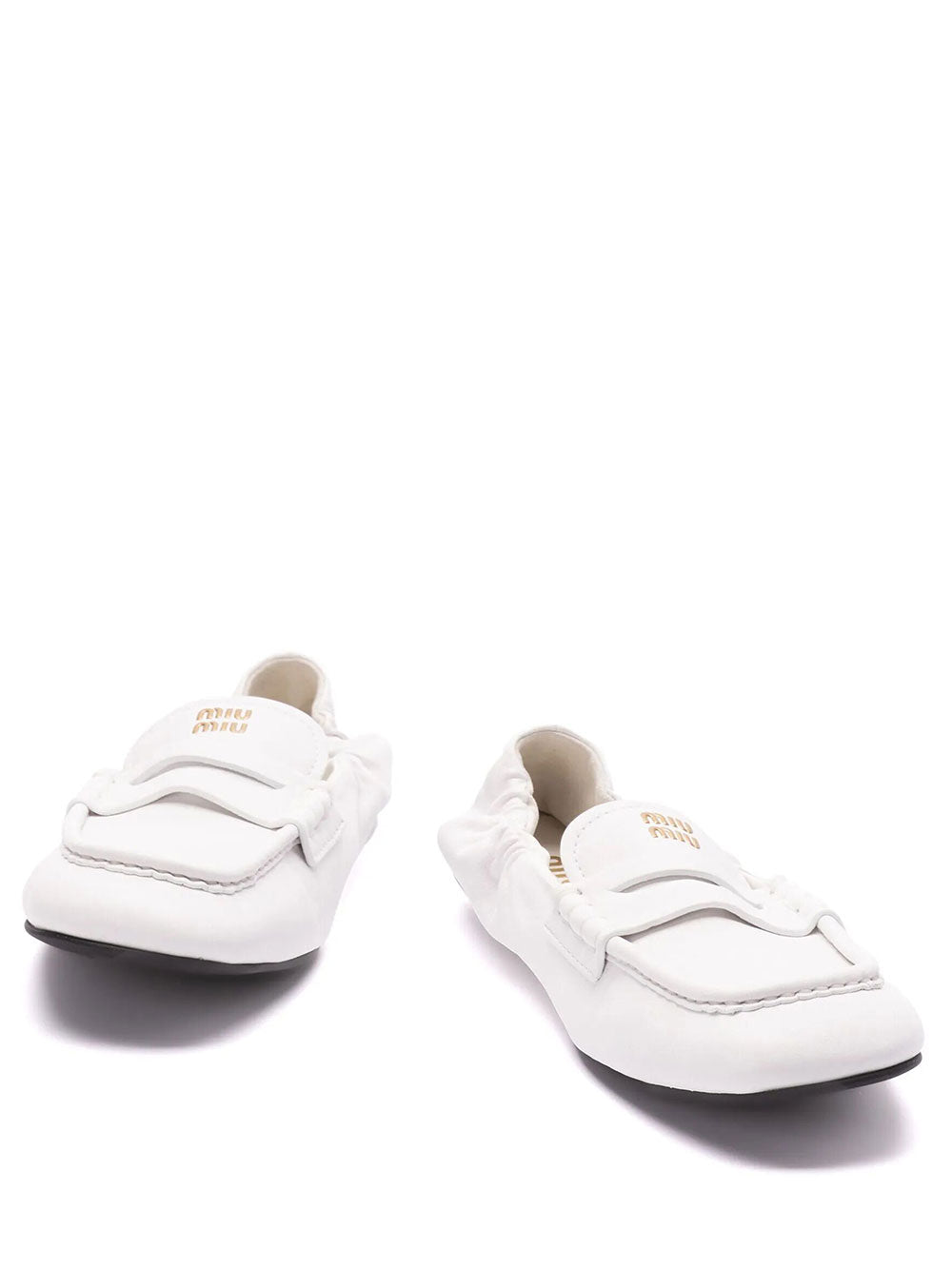 Miu Miu Women Ruches Nappa Leather Loafers