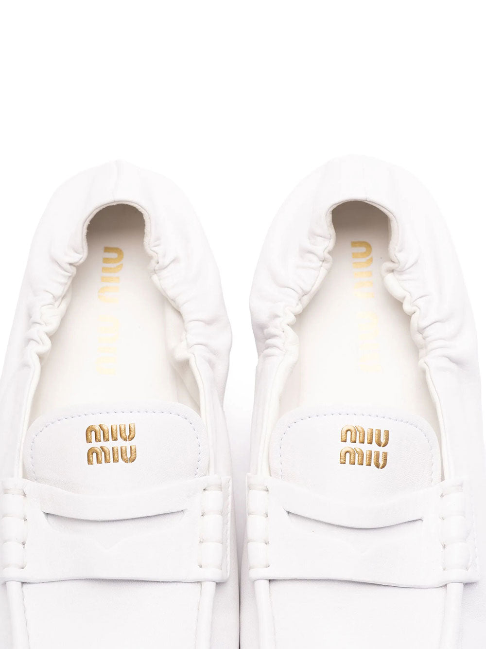 Miu Miu Women Ruches Nappa Leather Loafers