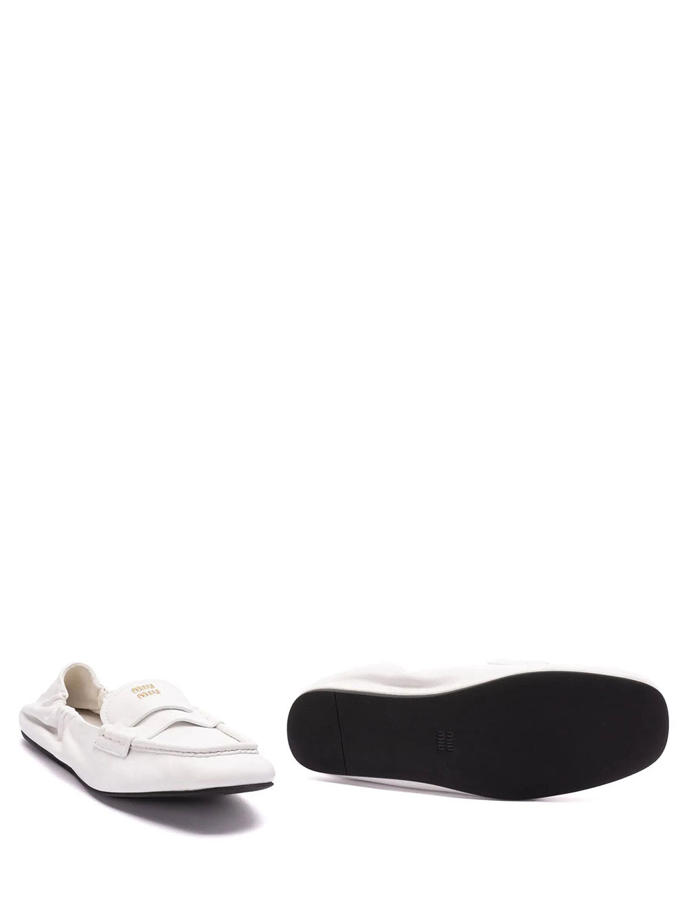 Miu Miu Women Ruches Nappa Leather Loafers