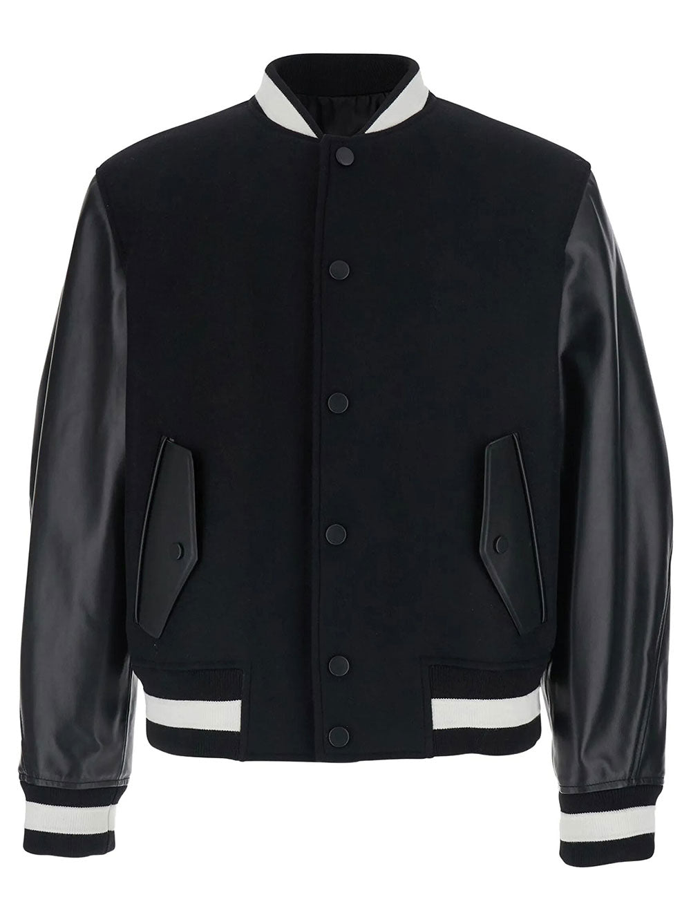 Givenchy Men Wool And Leather Varsity Jacket