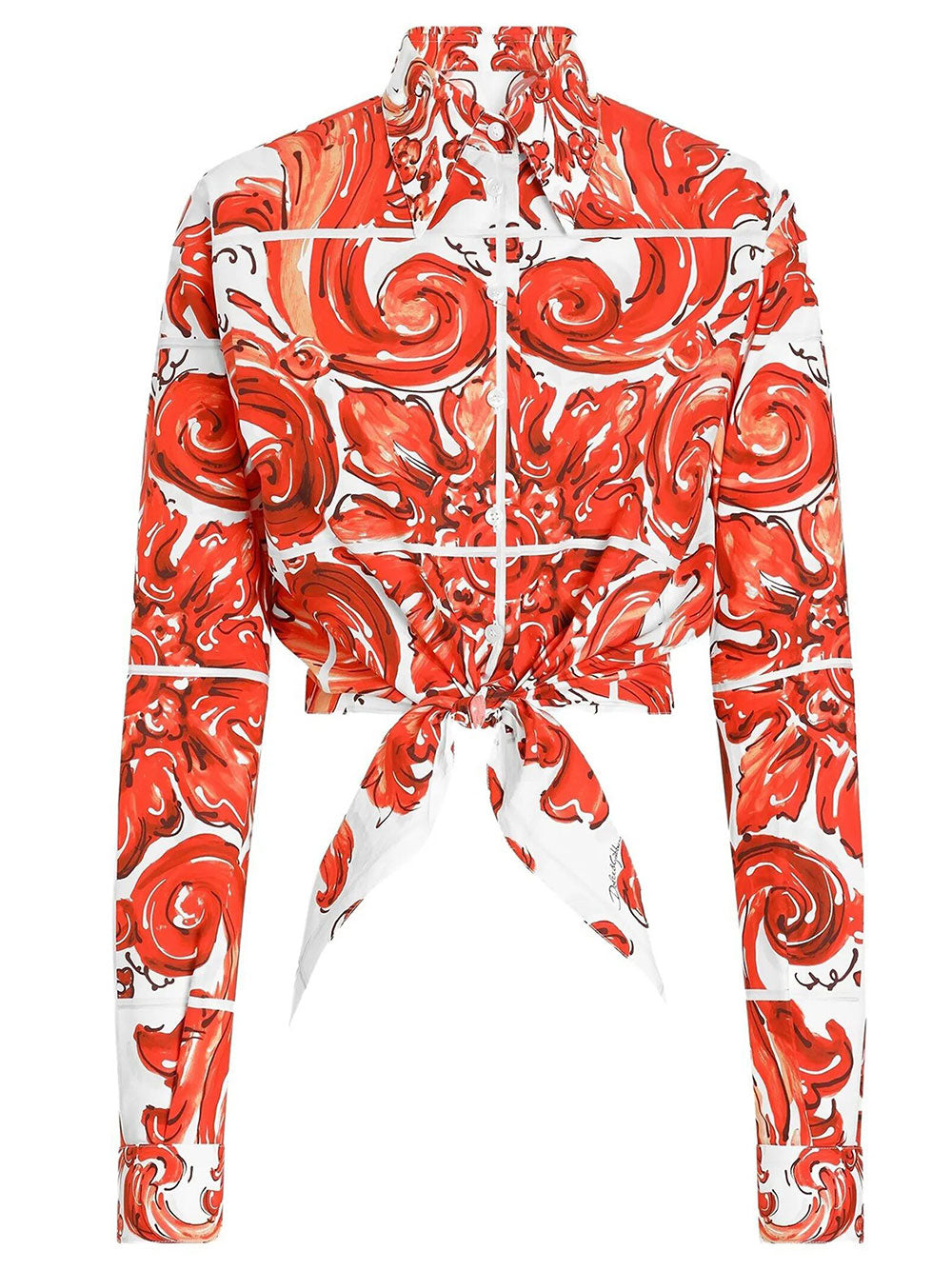 Dolce & Gabbana Women Camicia In Popeline Stampa Maiolica