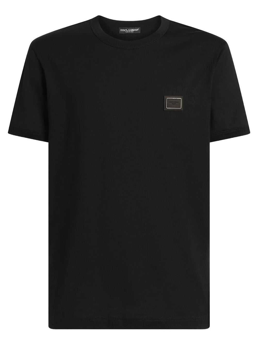 Dolce & Gabbana Men Cotton T-Shirt With Plaque