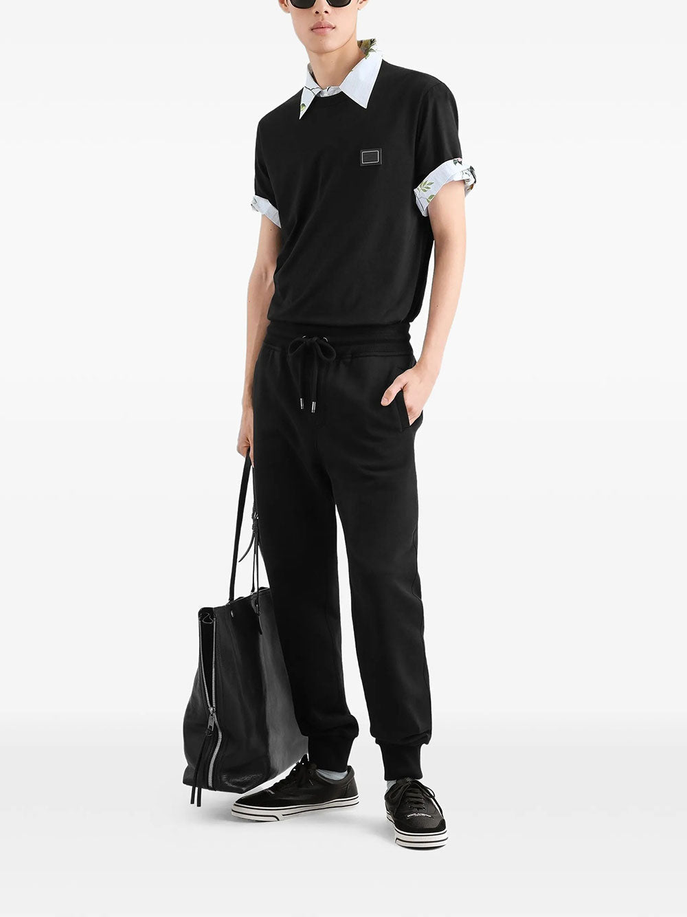Dolce & Gabbana Men Cotton T-Shirt With Plaque