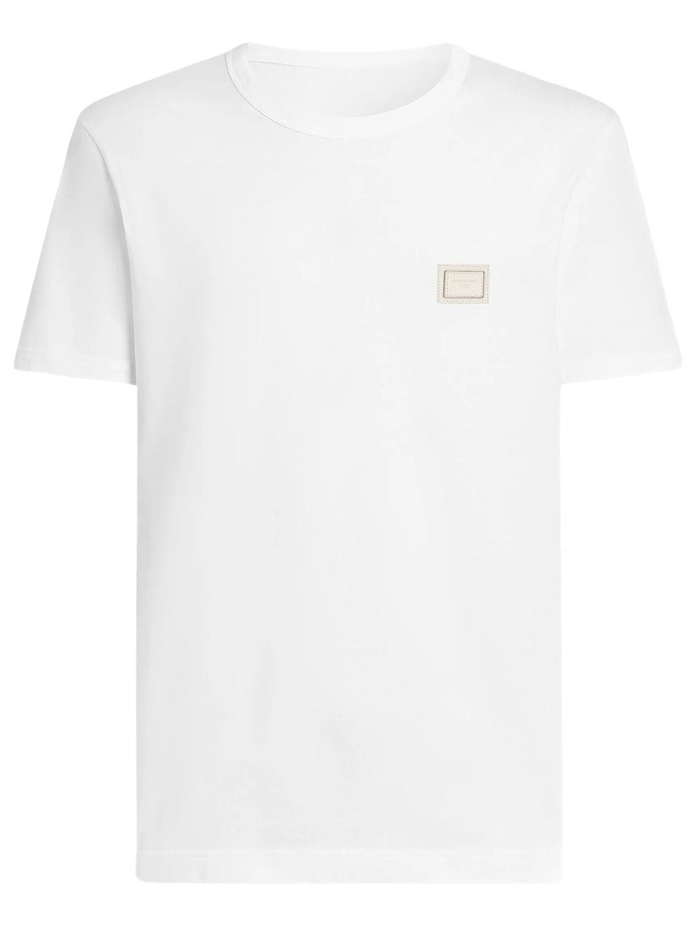 Dolce & Gabbana Men Cotton T-Shirt With Plaque