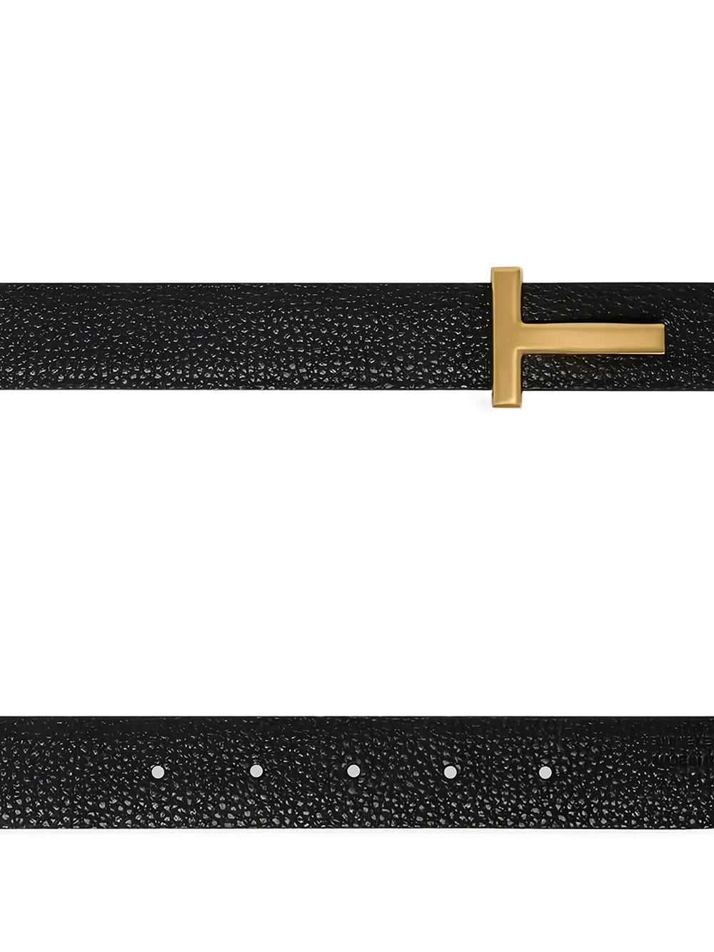 Tom Ford Men Grained Leather T-Buckle Belt