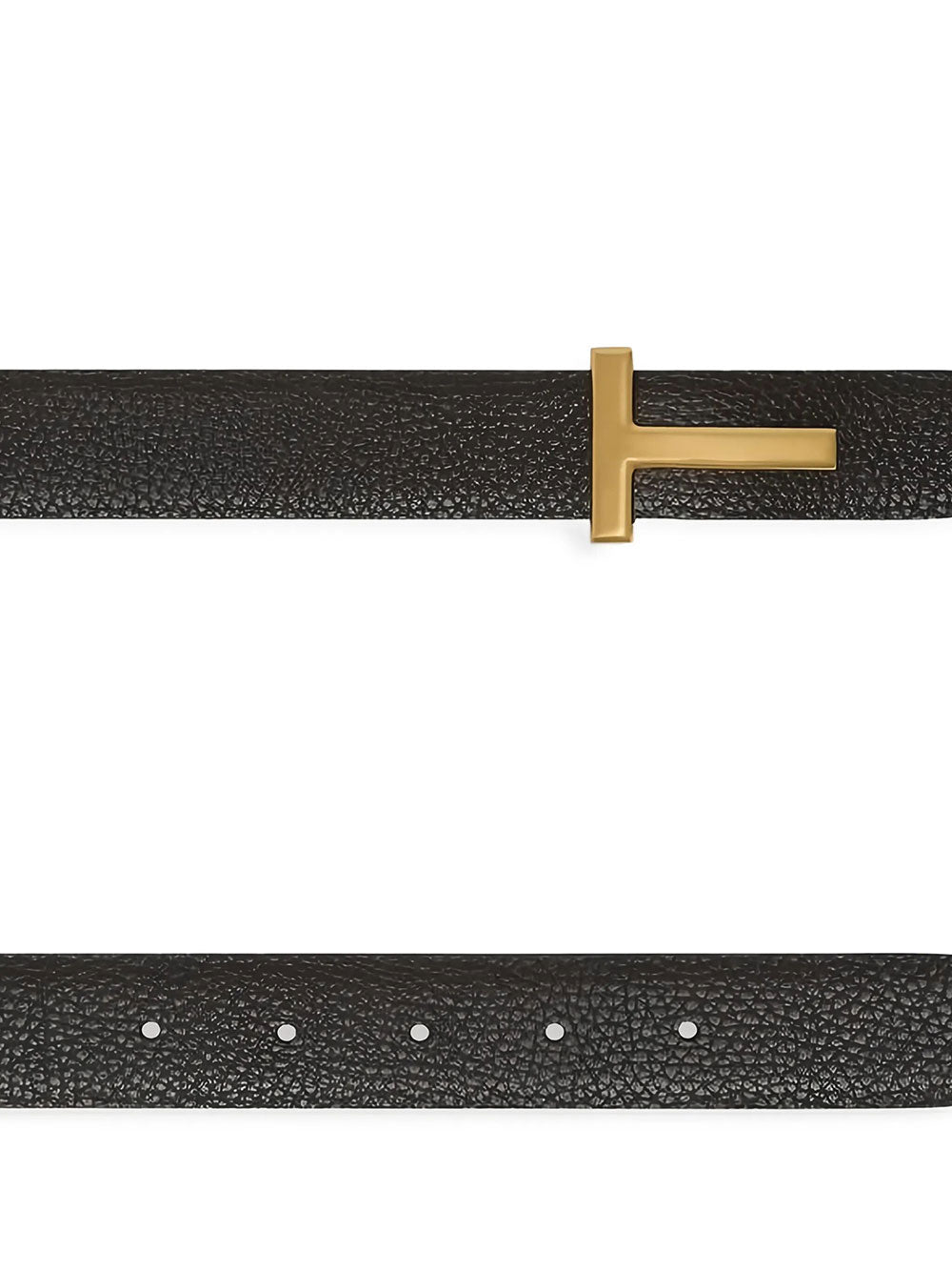Tom Ford Men Grained Leather T-Buckle Belt