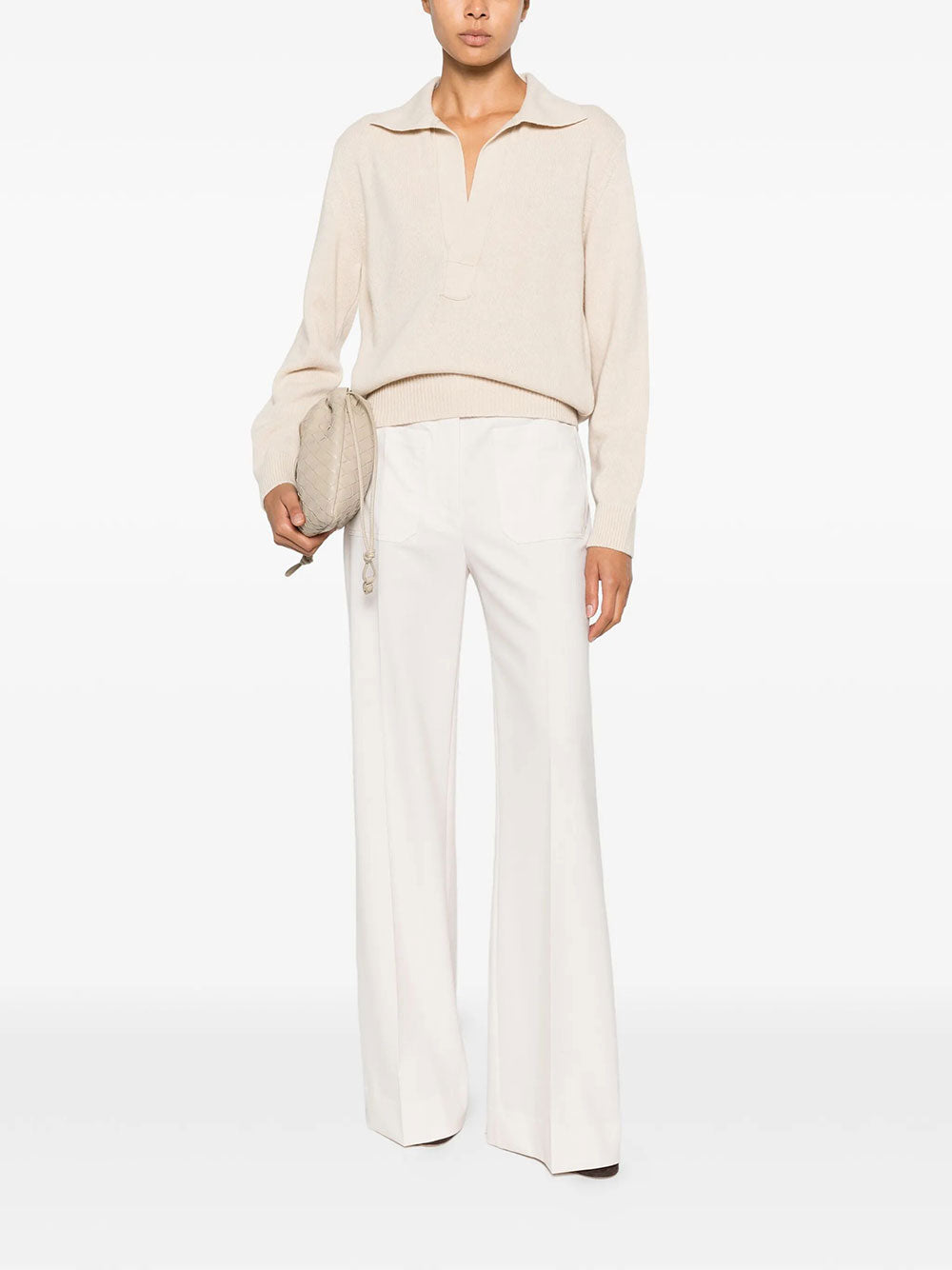 Victoria Beckham Women Genevieve Polo Jumper In Merino Wool