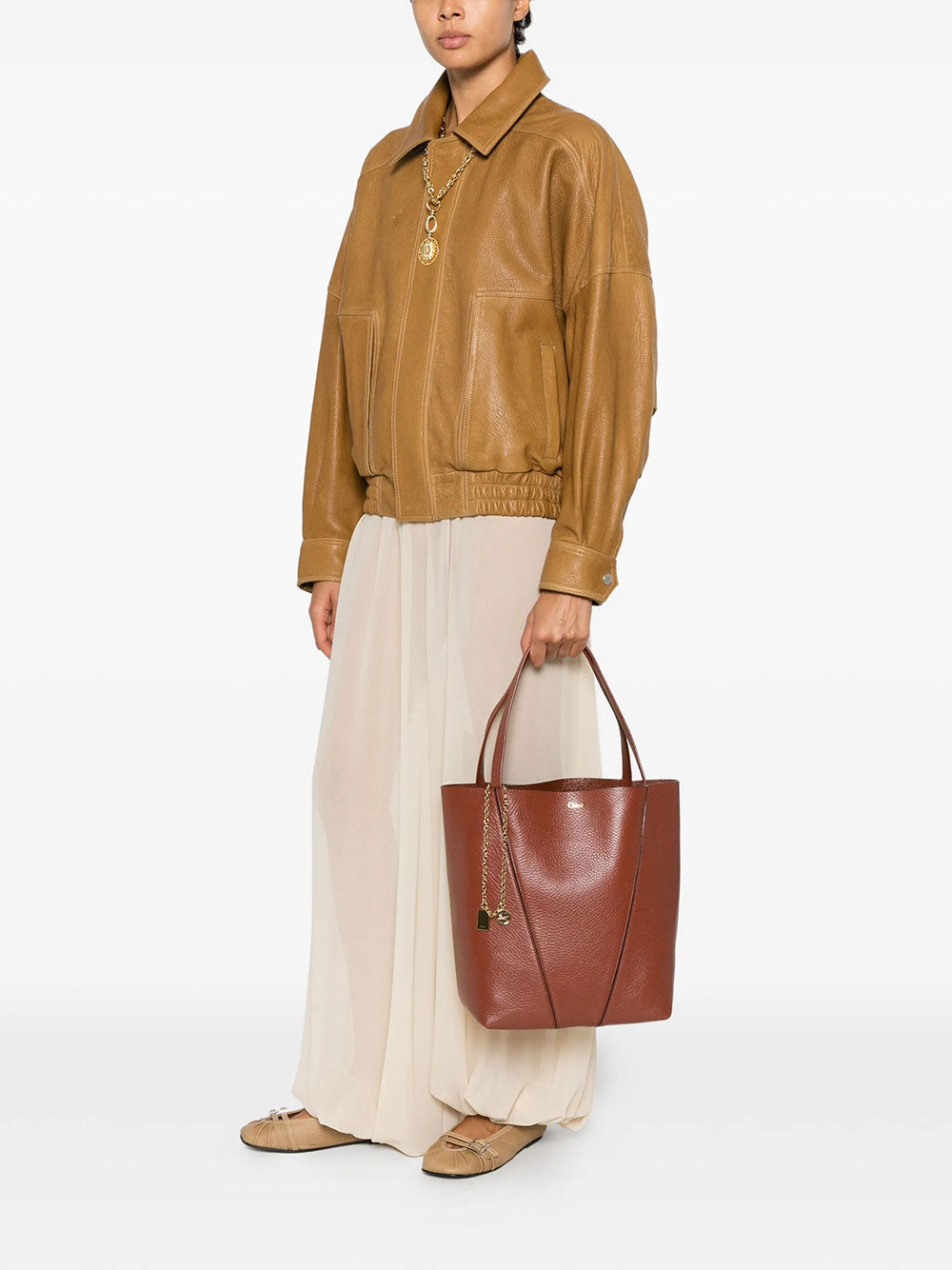 Chloe Women Chloé Spin Tote Bag In Grained Leather