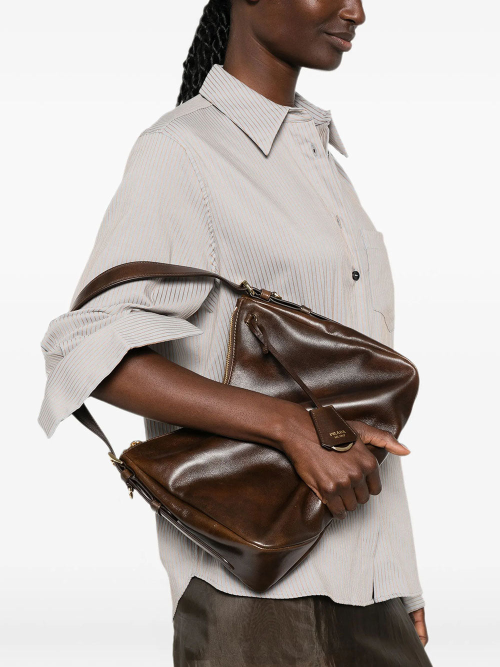 Prada Women Leather Shoulder Bag