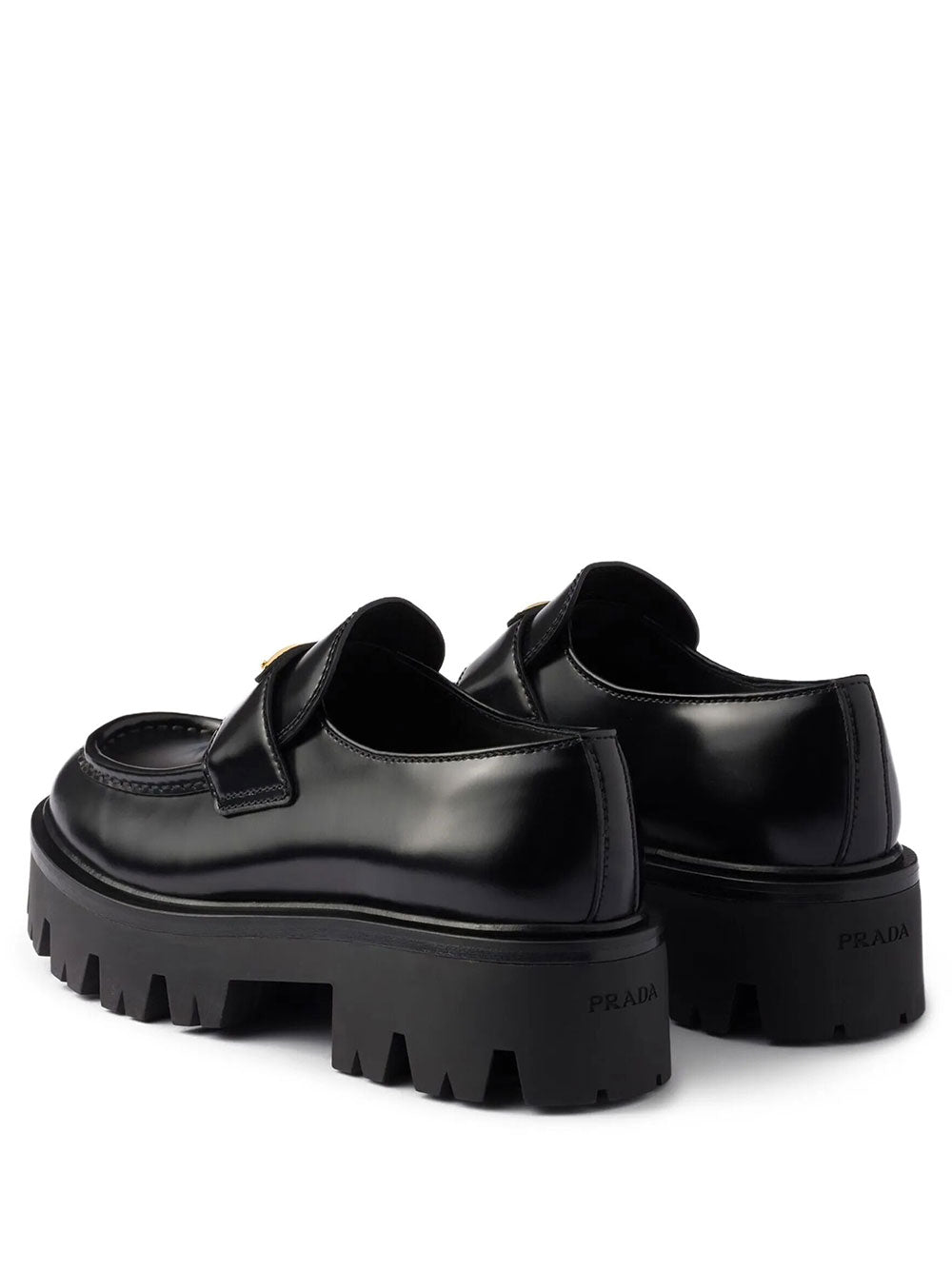 Prada Women Mocassini In Pelle Spazzolata