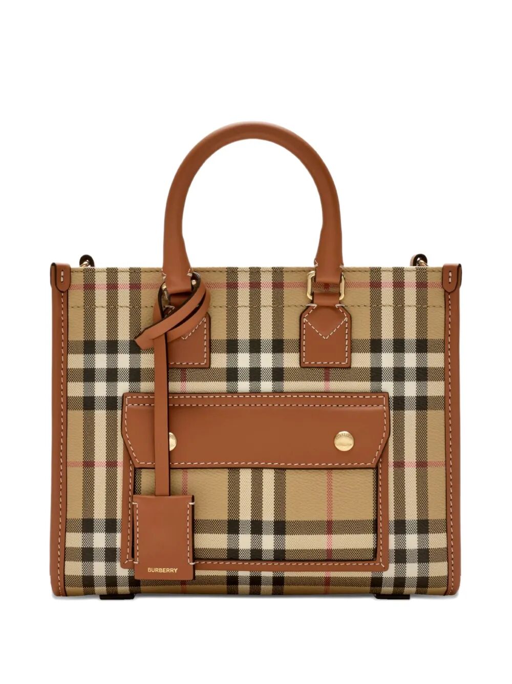 Burberry Women Mini Freya Tote Bag In Burberry Check Coated Cotton Blend