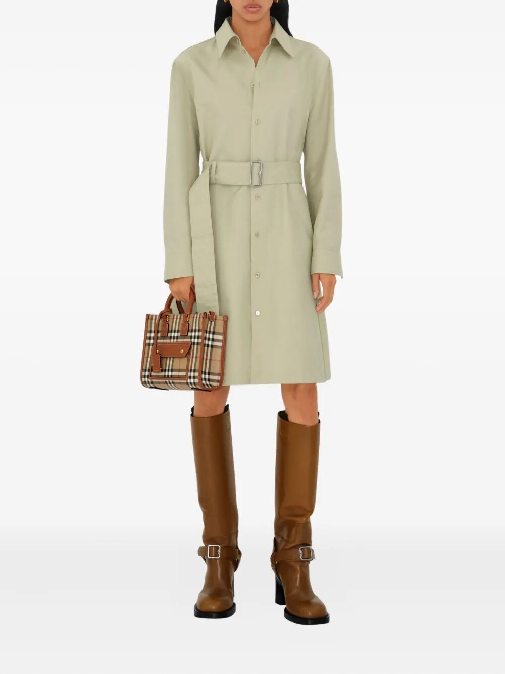 Burberry Women Mini Freya Tote Bag In Burberry Check Coated Cotton Blend