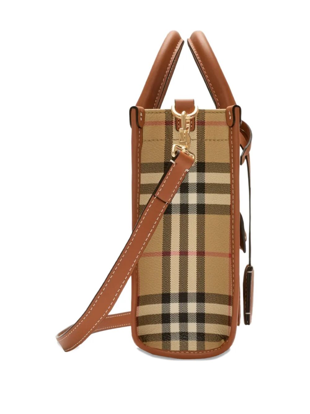 Burberry Women Mini Freya Tote Bag In Burberry Check Coated Cotton Blend