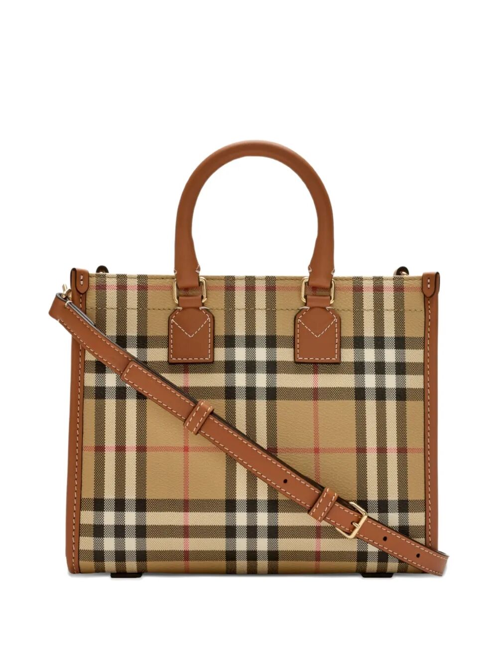 Burberry Women Mini Freya Tote Bag In Burberry Check Coated Cotton Blend