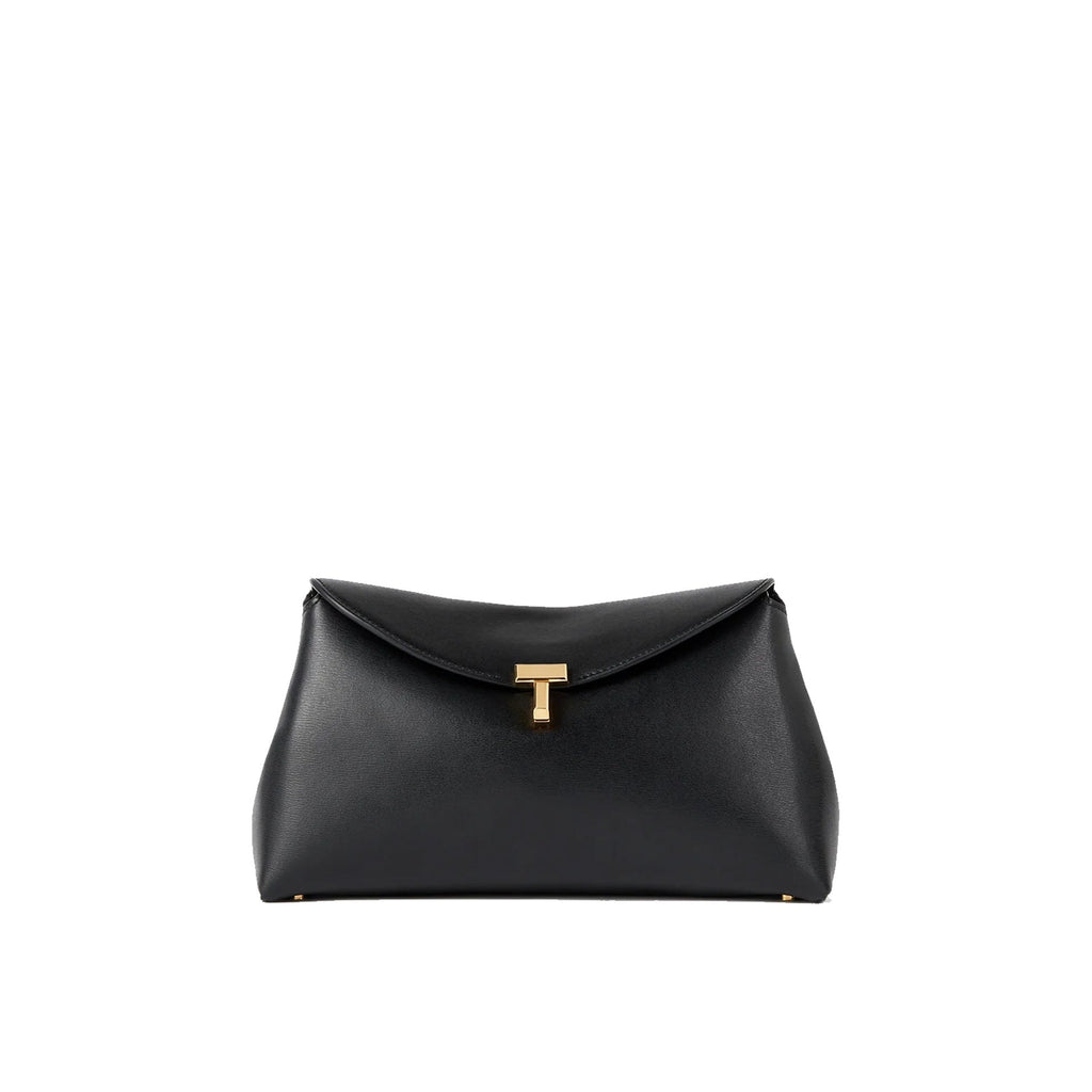 Toteme T-Lock Leather Clutch Bag Women