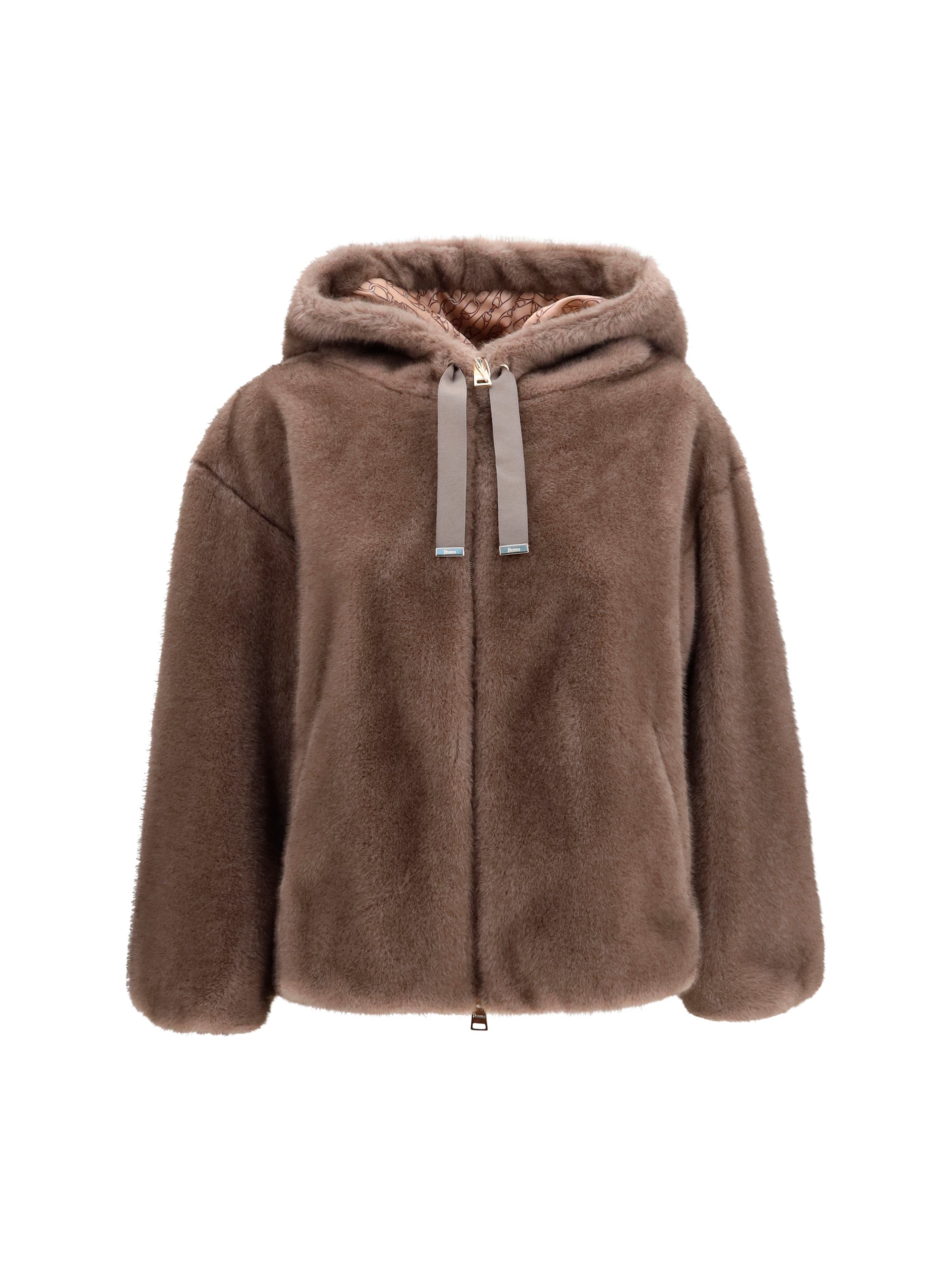Herno Women Hooded Jacket In Eco-Fur