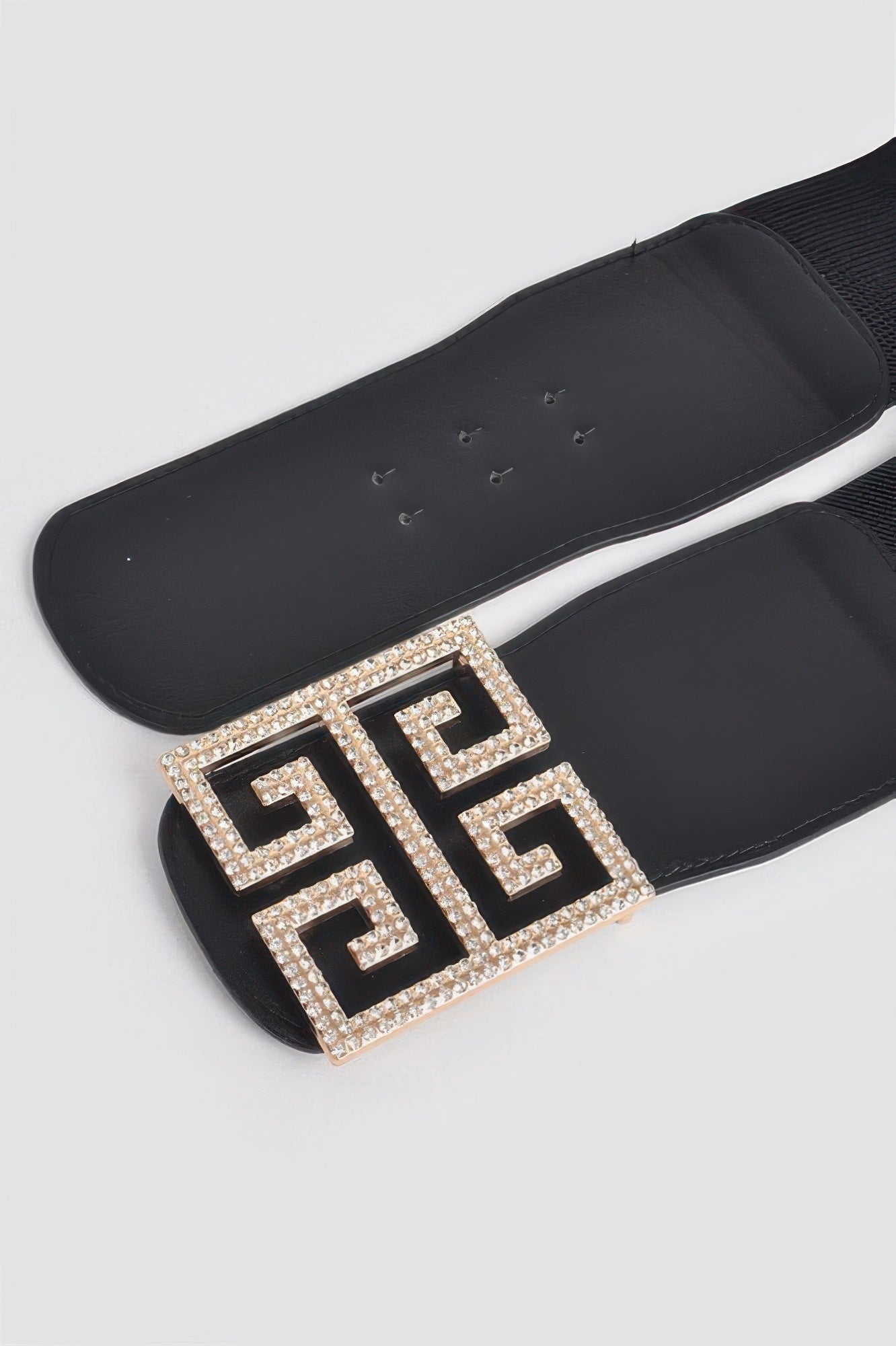 Rhinestone Buckle Stretch Belt