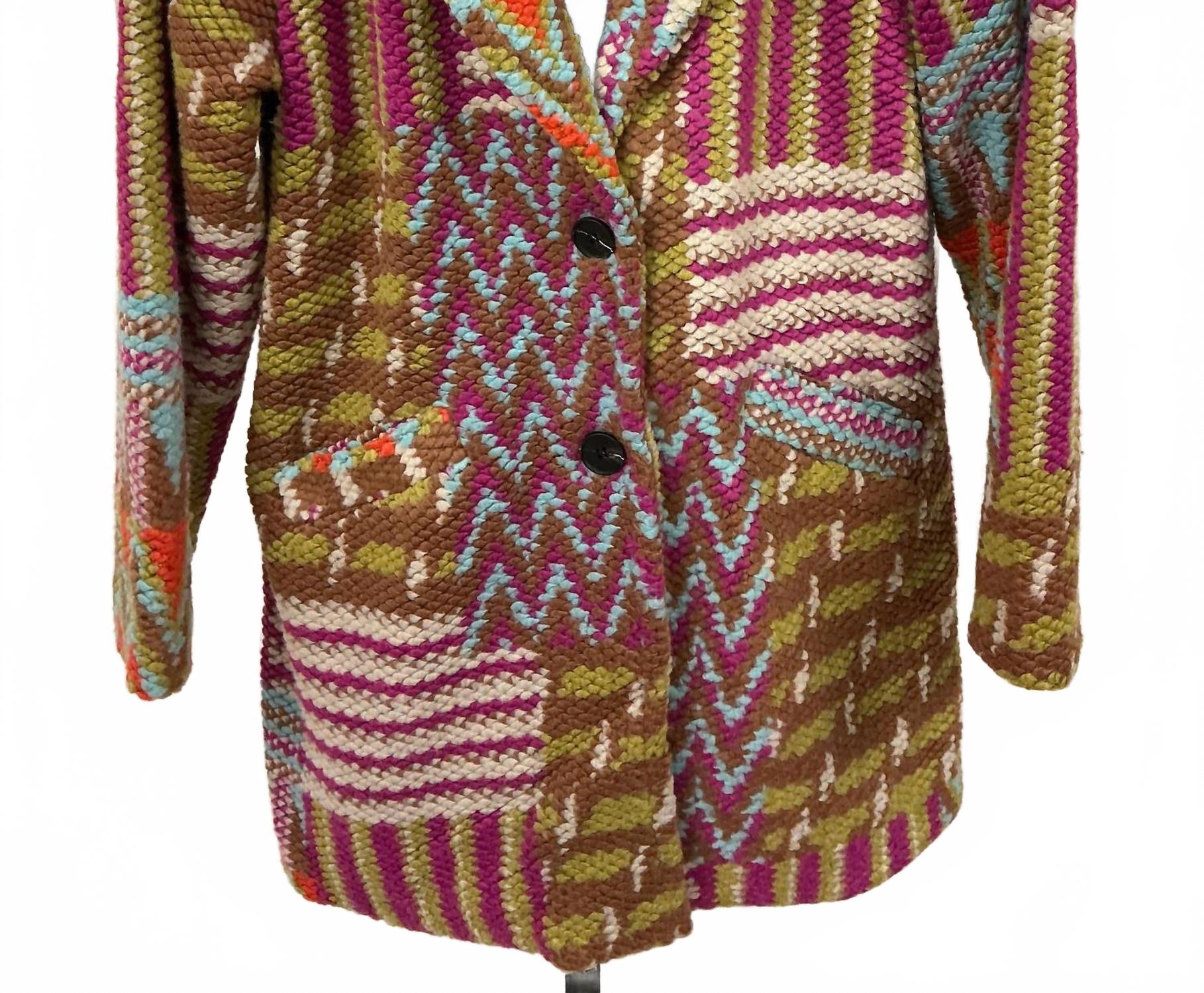 Tweed Long Boucle Coat In Fuschia